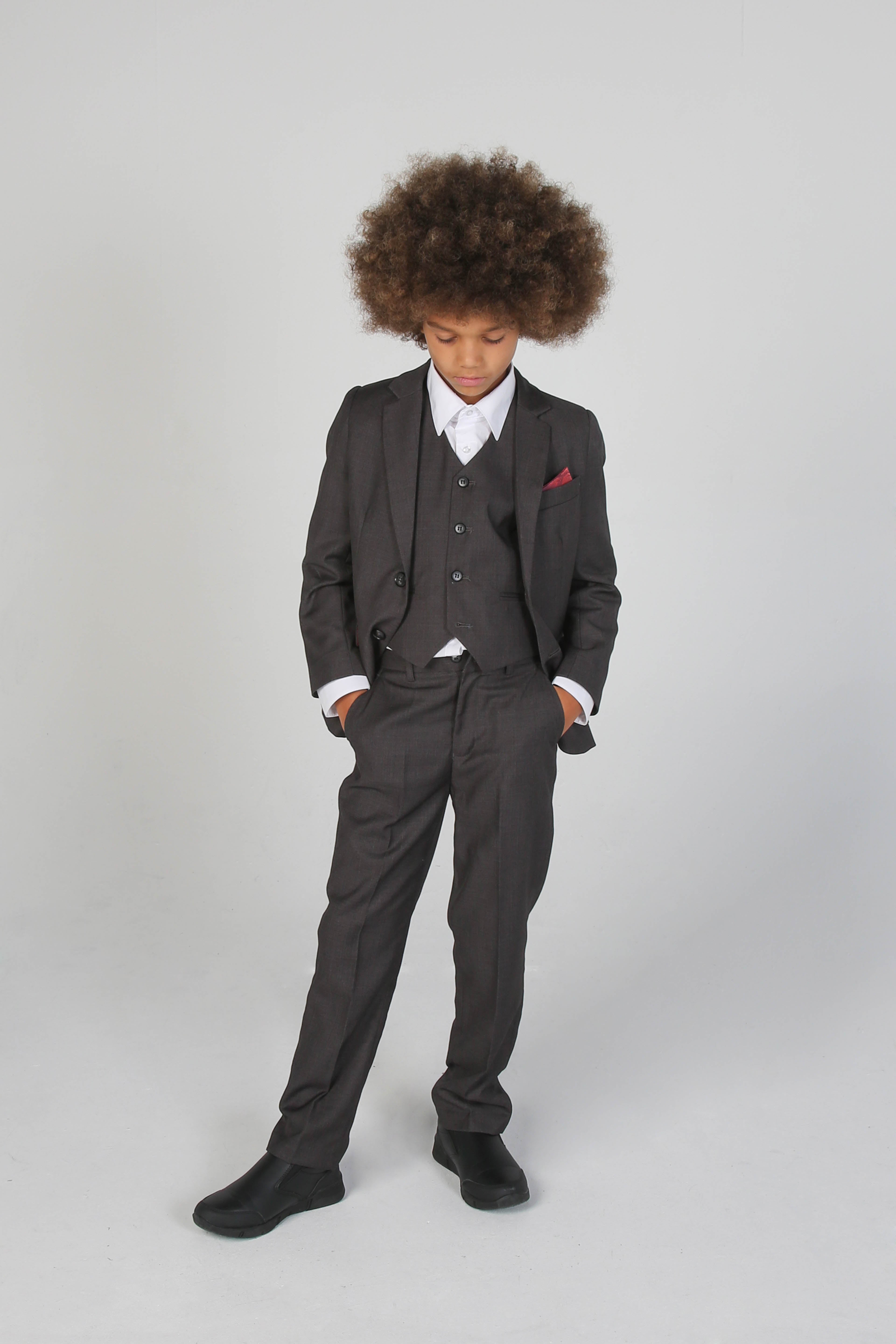 Father & Son Matching 3-Piece Suit Set - Charles - Charcoal Grey