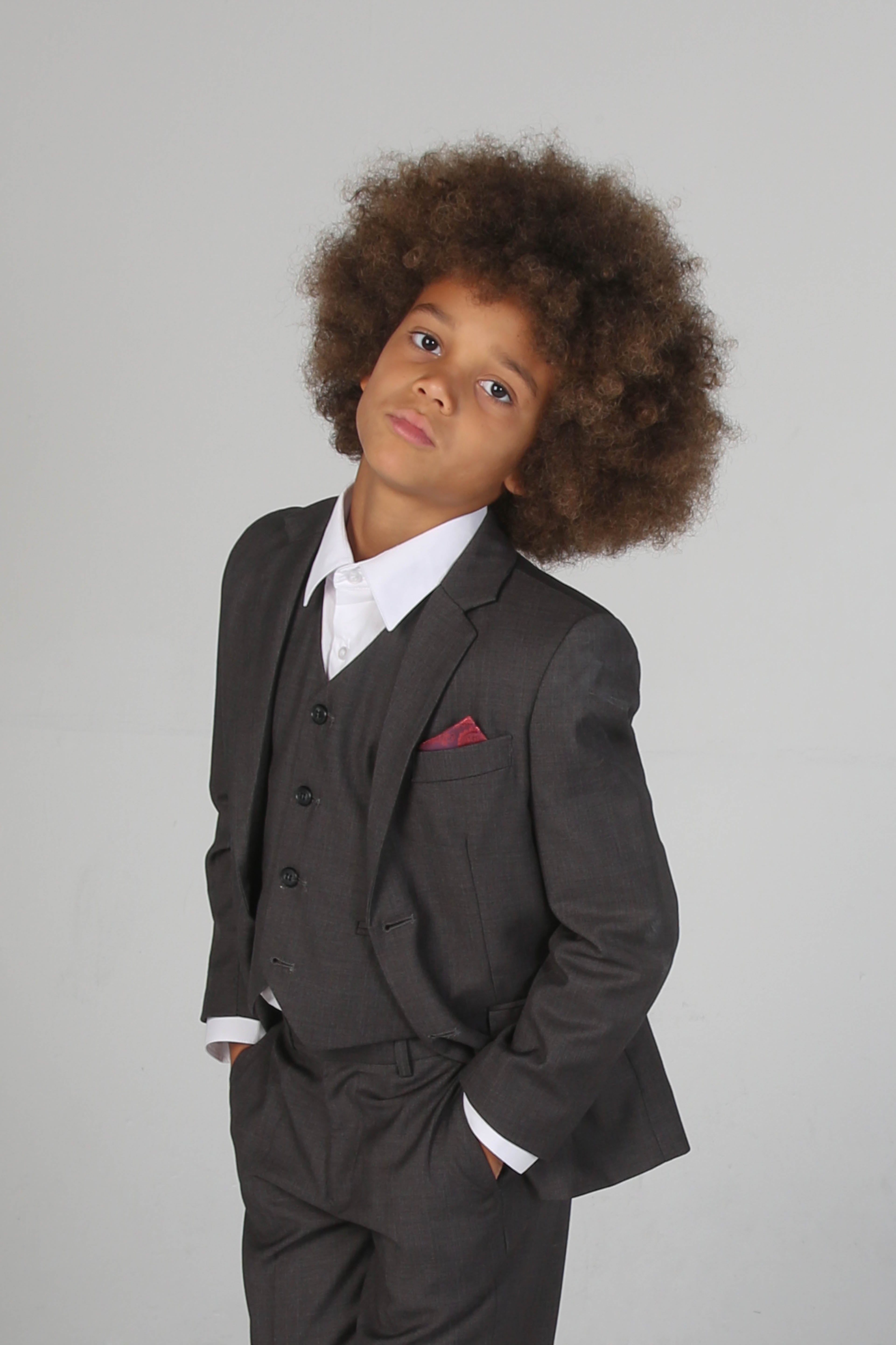 Father & Son Matching 3-Piece Suit Set - Charles - Charcoal Grey