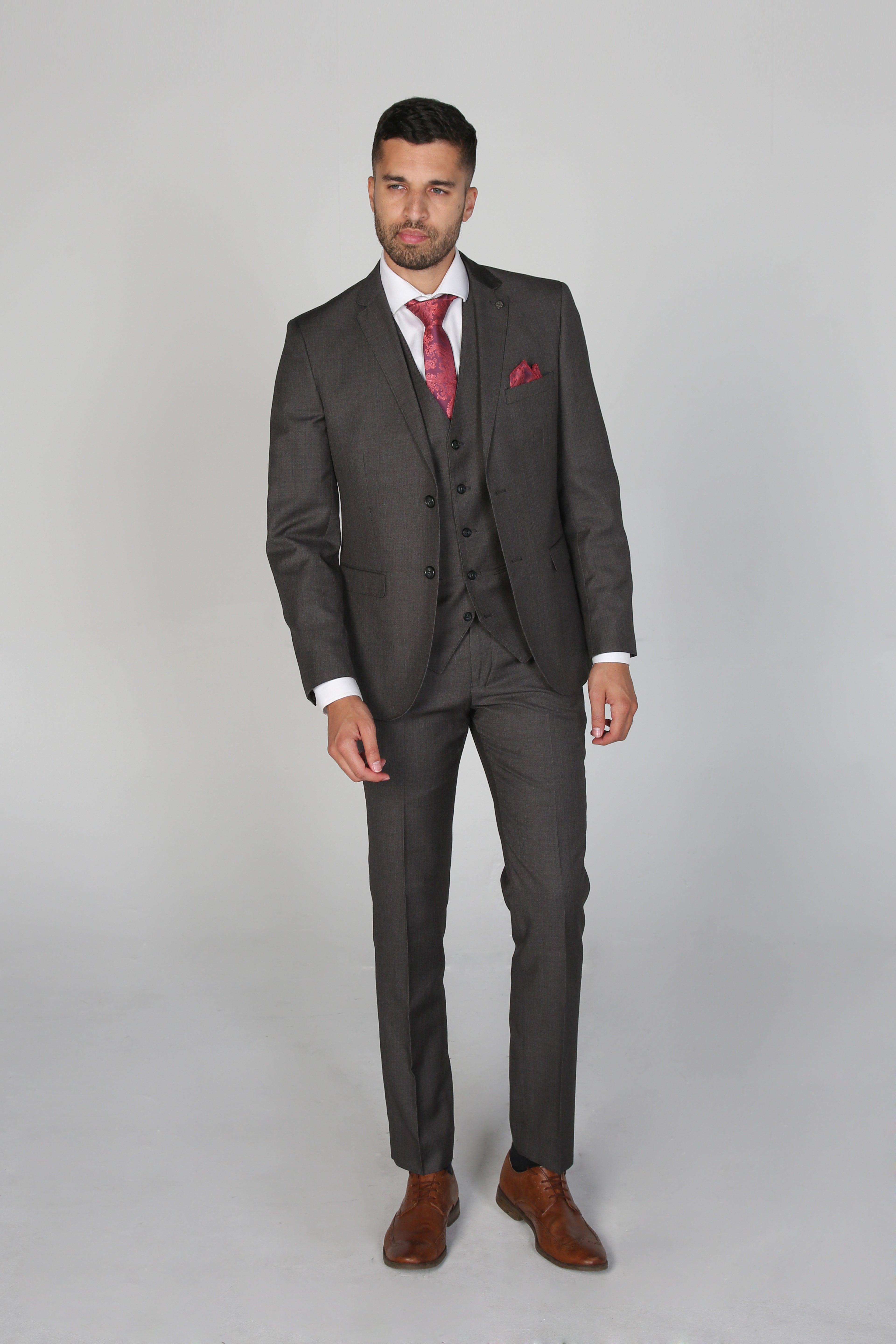 Father & Son Matching 3-Piece Suit Set - Charles - Charcoal Grey