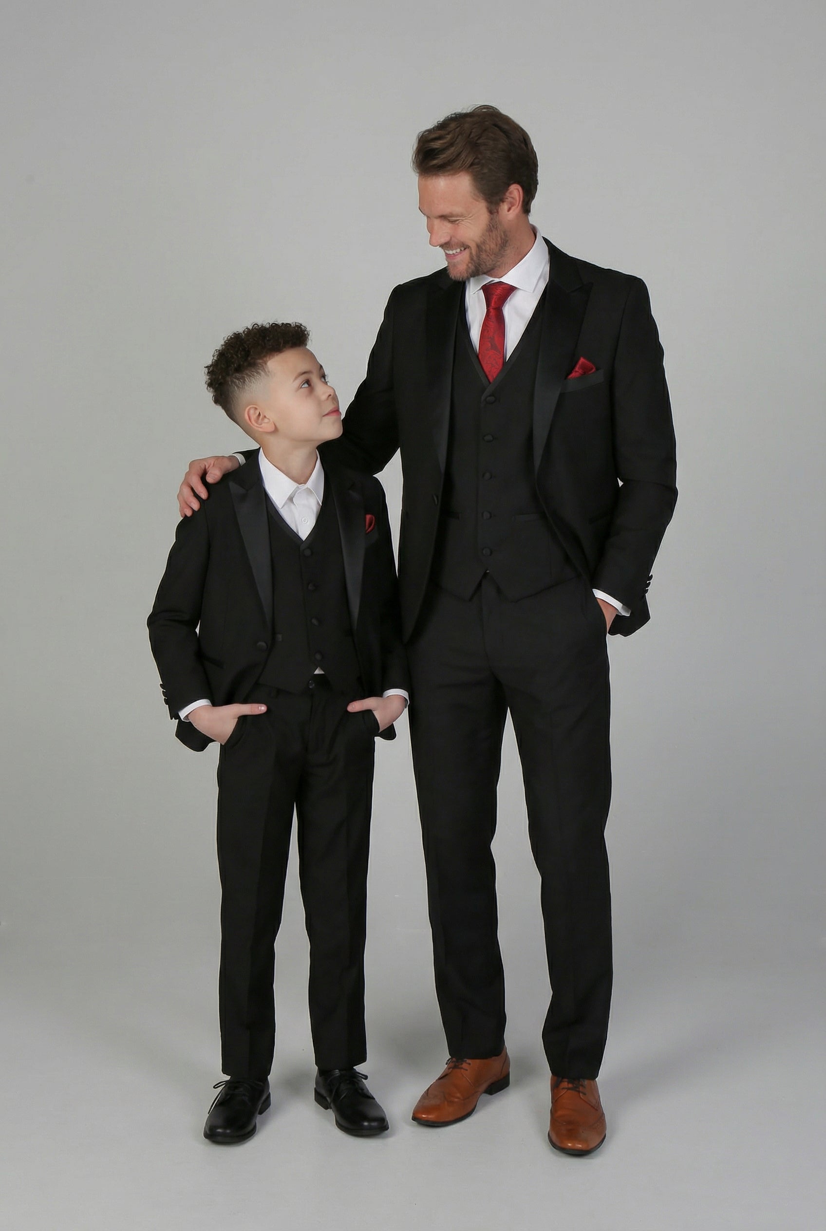 Father & Son Matching 3-Piece Tuxedo Dinner Suit Set - Harry Black