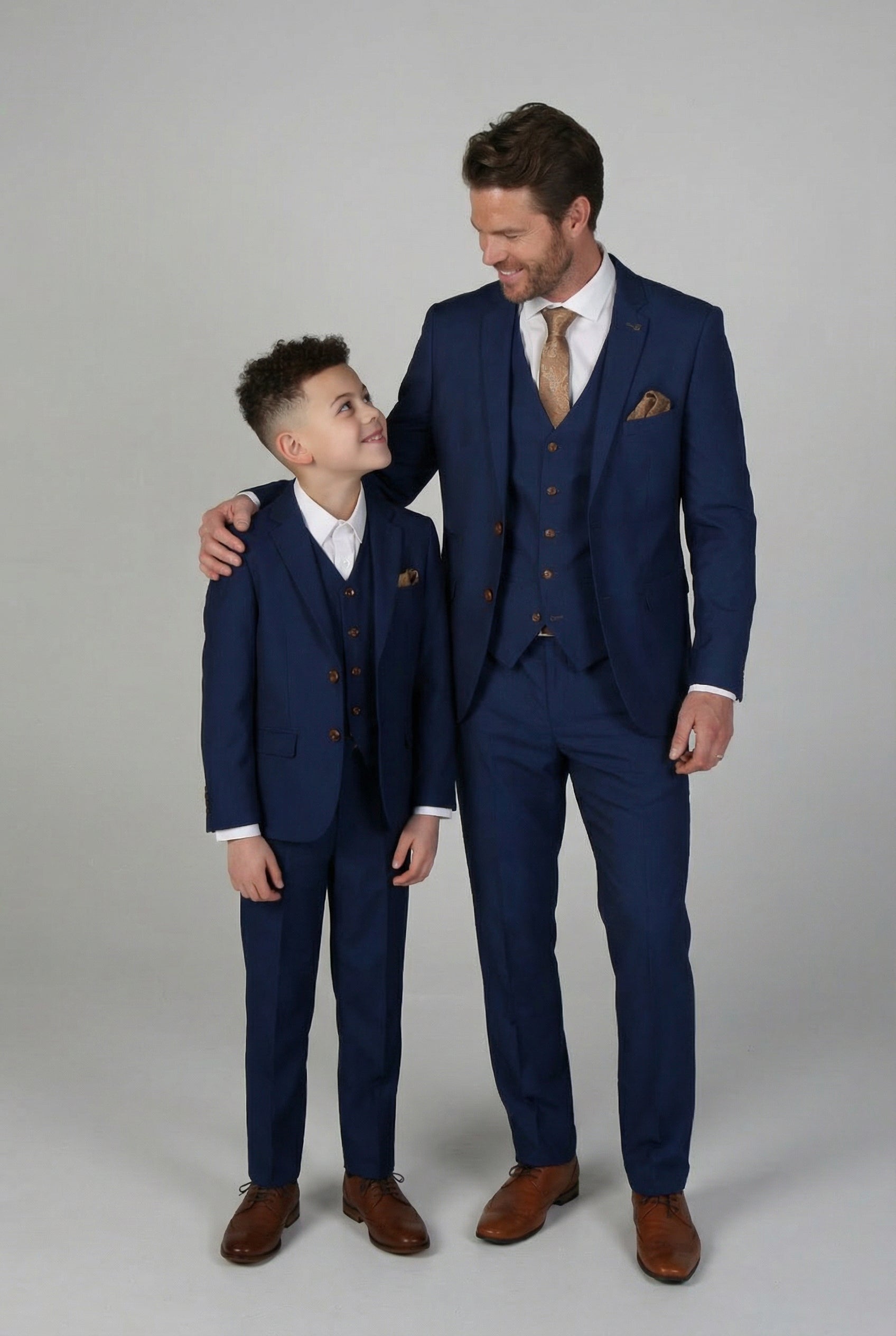 Father & Son Matching Tailored Fit 3-Piece Suit Set - Mayfair - Royal Blue