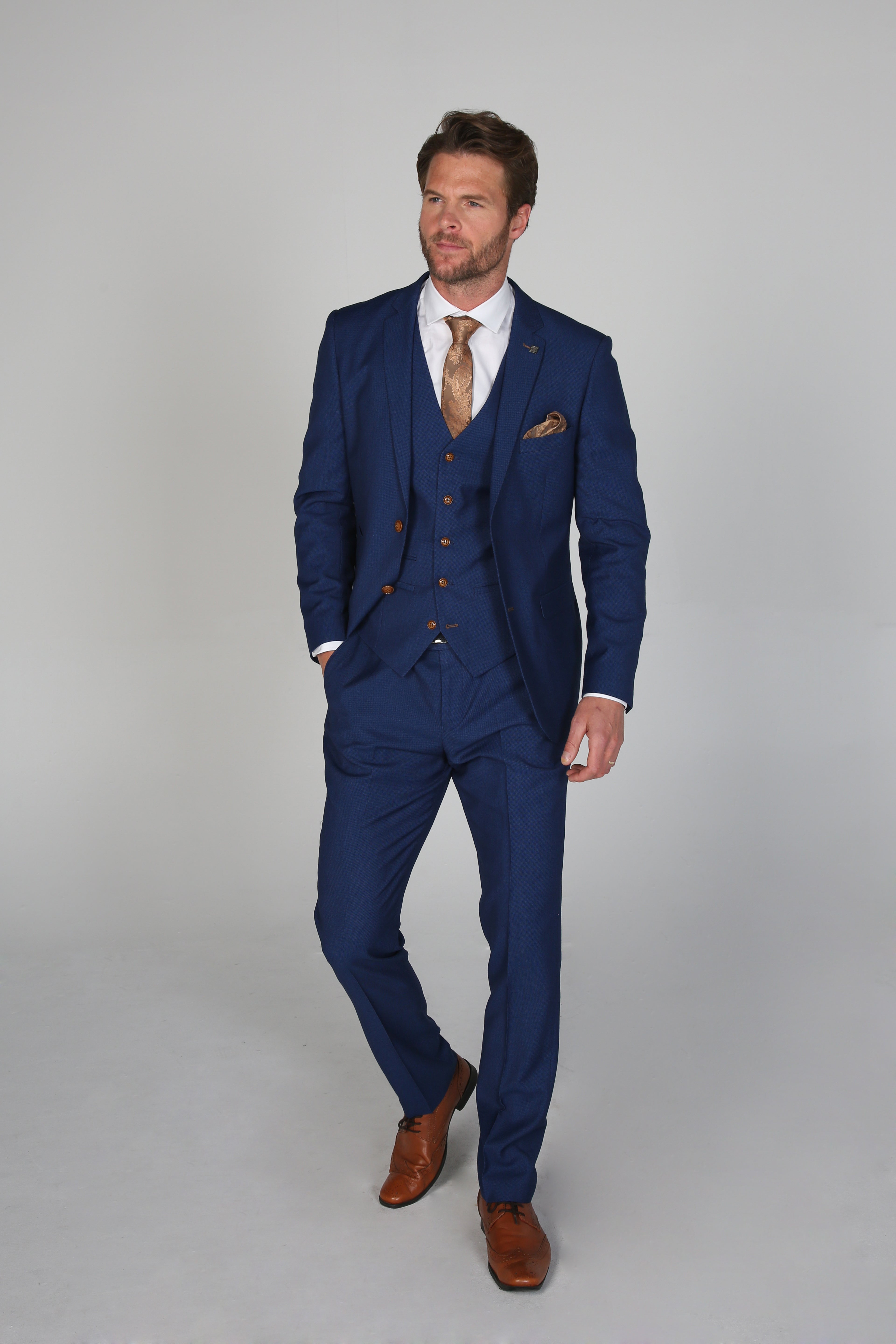 Father & Son Matching Tailored Fit 3-Piece Suit Set - Mayfair - Royal Blue