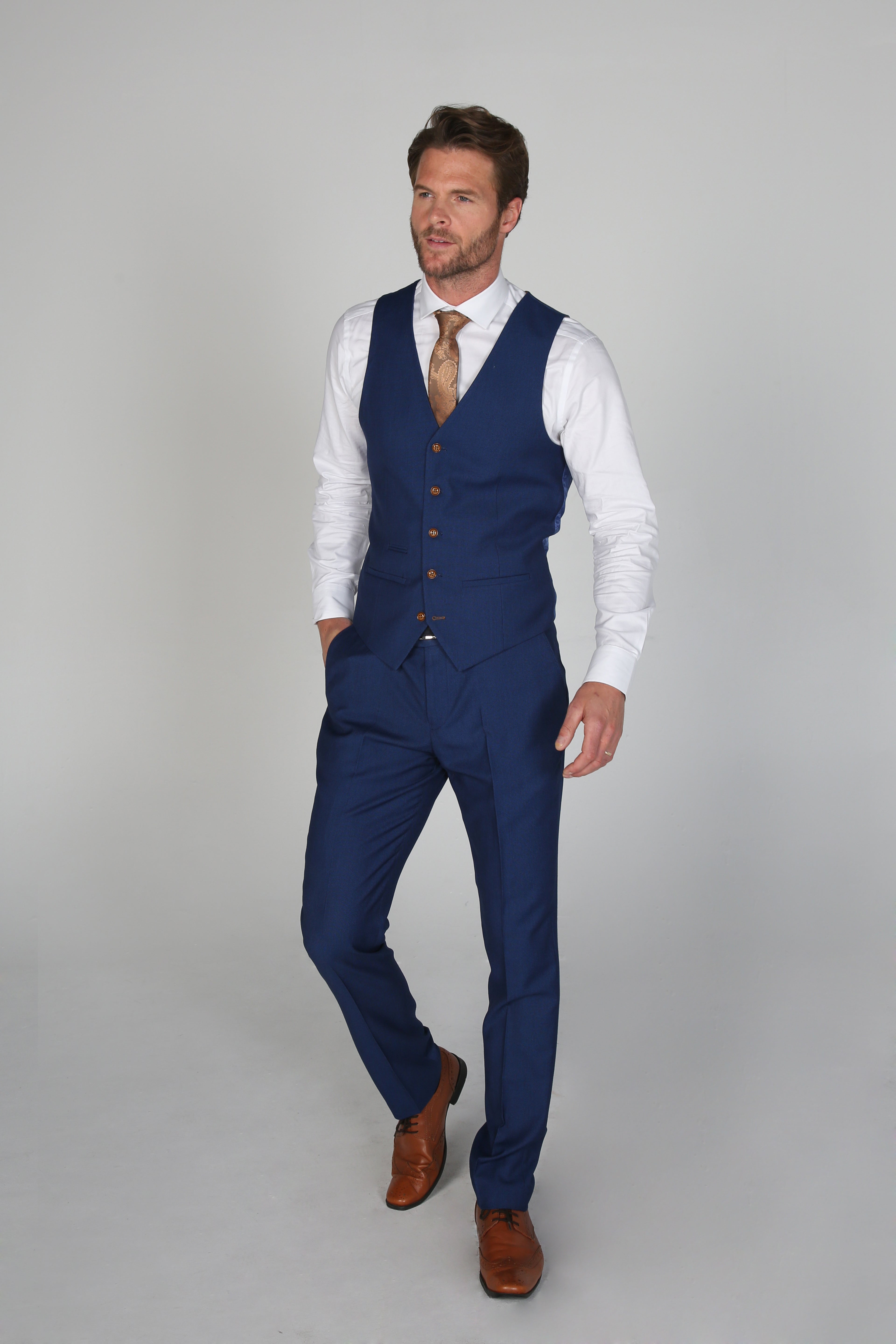 Father & Son Matching Tailored Fit 3-Piece Suit Set - Mayfair - Royal Blue