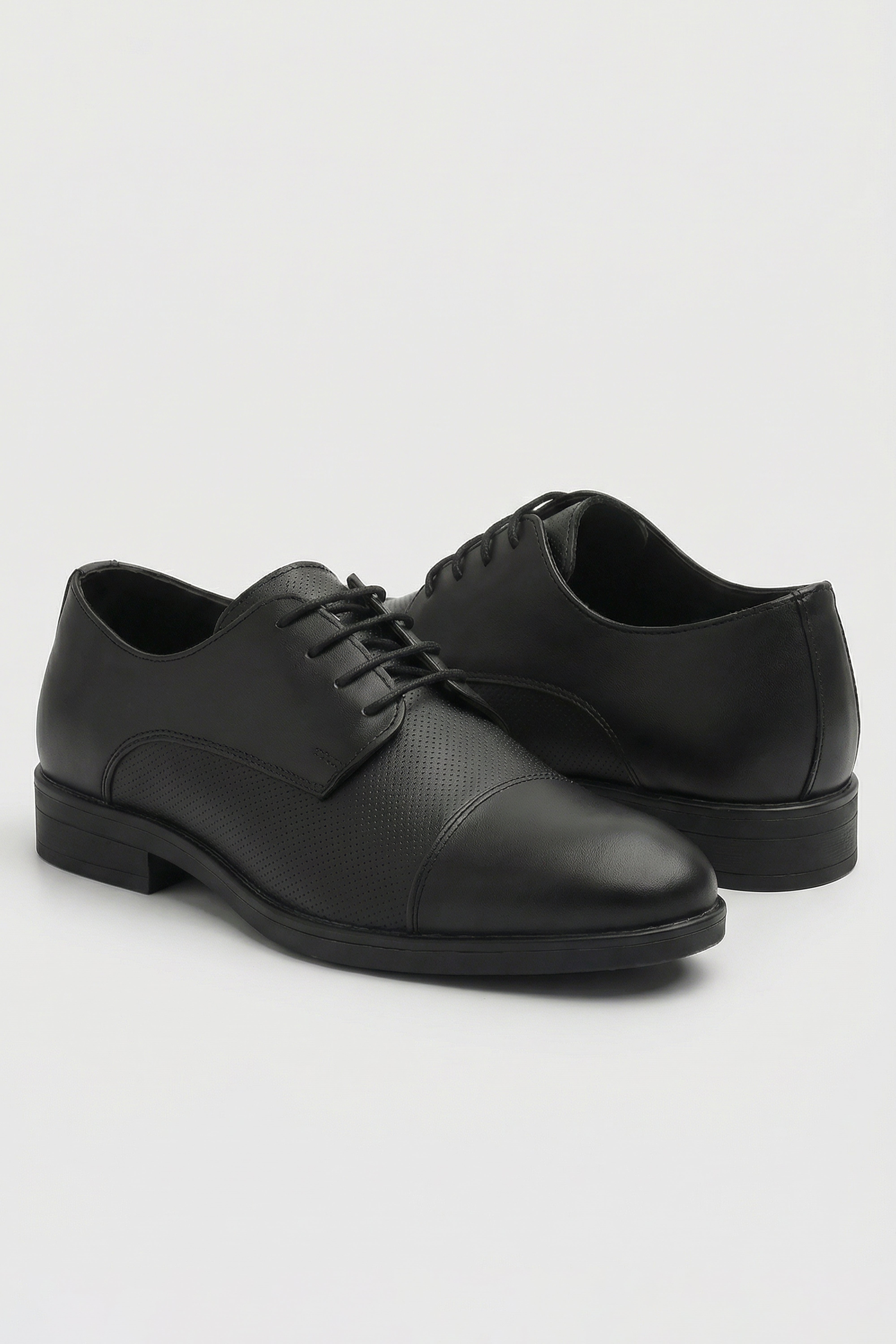 Boys Matte Lace Up Derby Shoes - Nevada - Black