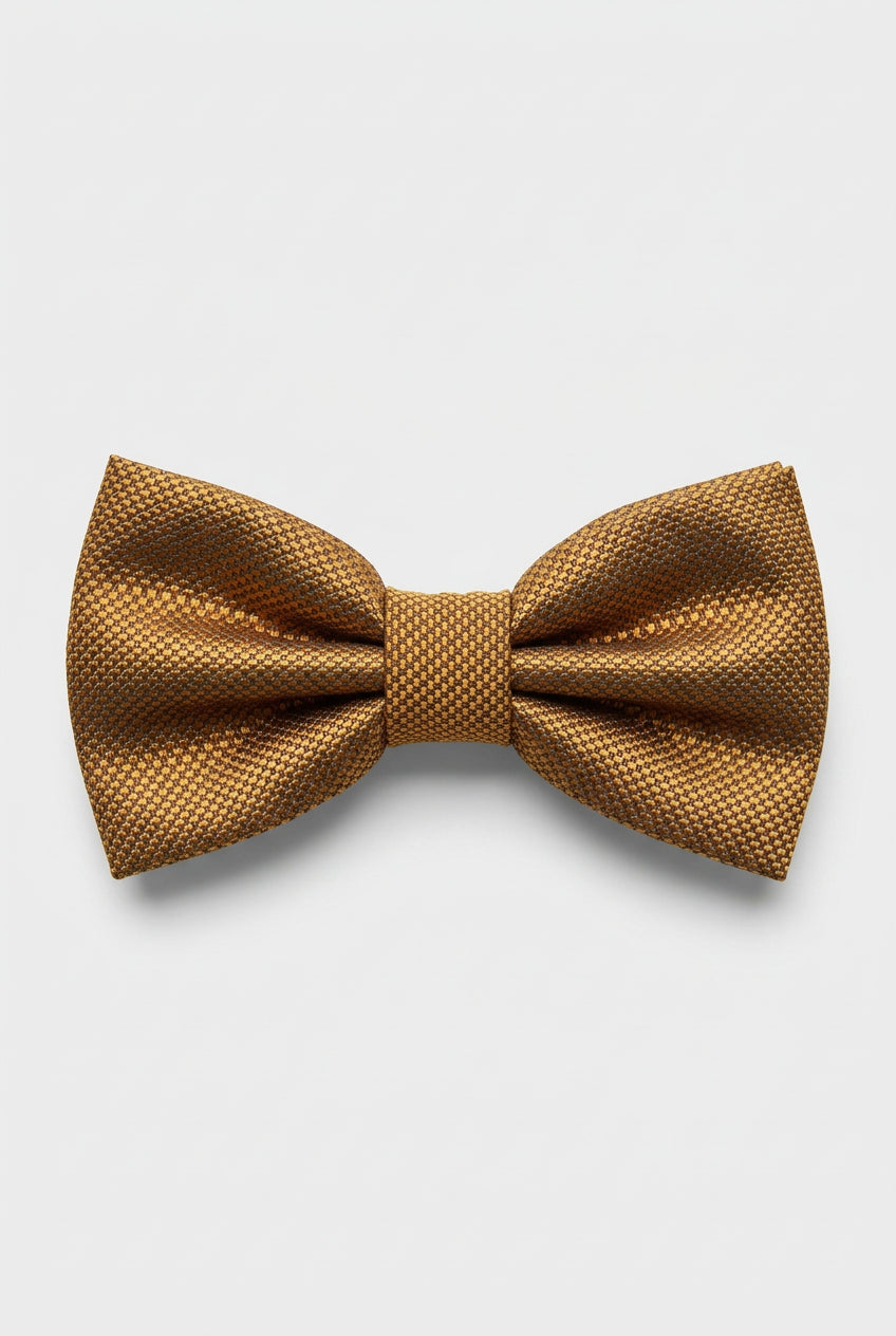 Men’s Pre-Tied Jacquard Dickie Bow Tie Neckwear - Mustard Yellow