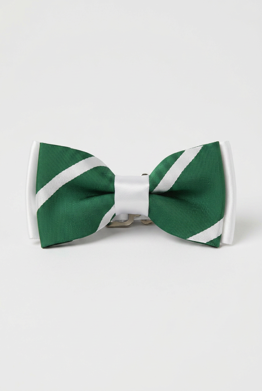 Premium Boys' Pre-Tied Bow Tie - Adjustable Formal Bow Tie for Weddings, Parties & Special Occasions - Green and White