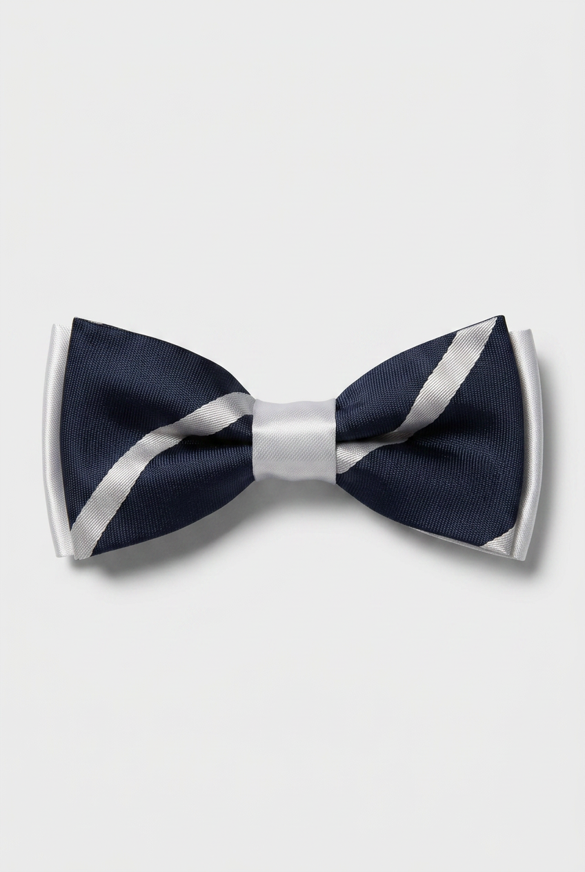 Premium Boys' Pre-Tied Bow Tie - Adjustable Formal Bow Tie for Weddings, Parties & Special Occasions - Navy and White