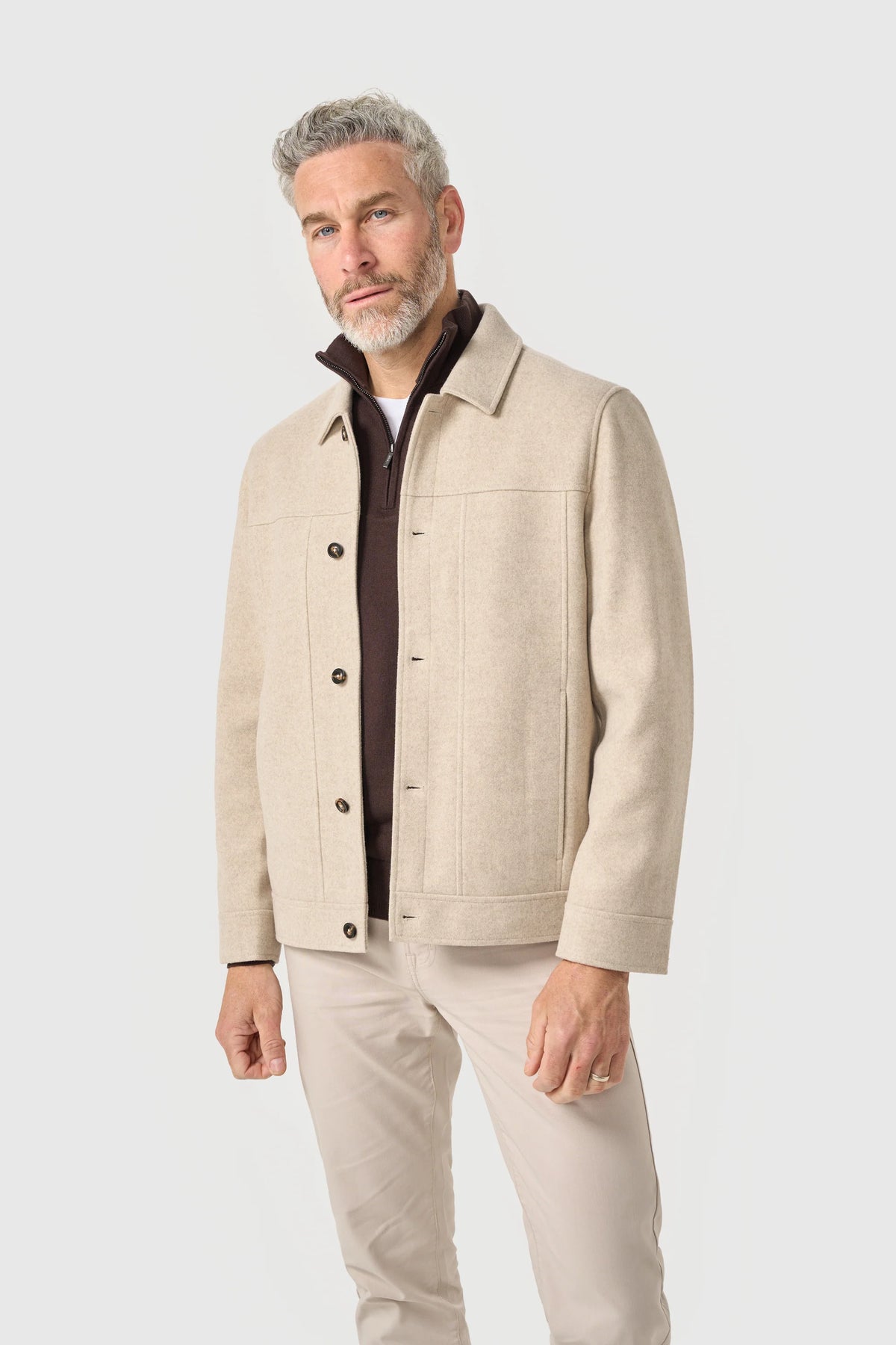 Men’s Short Jacket - Cavani Steed Sand model picture