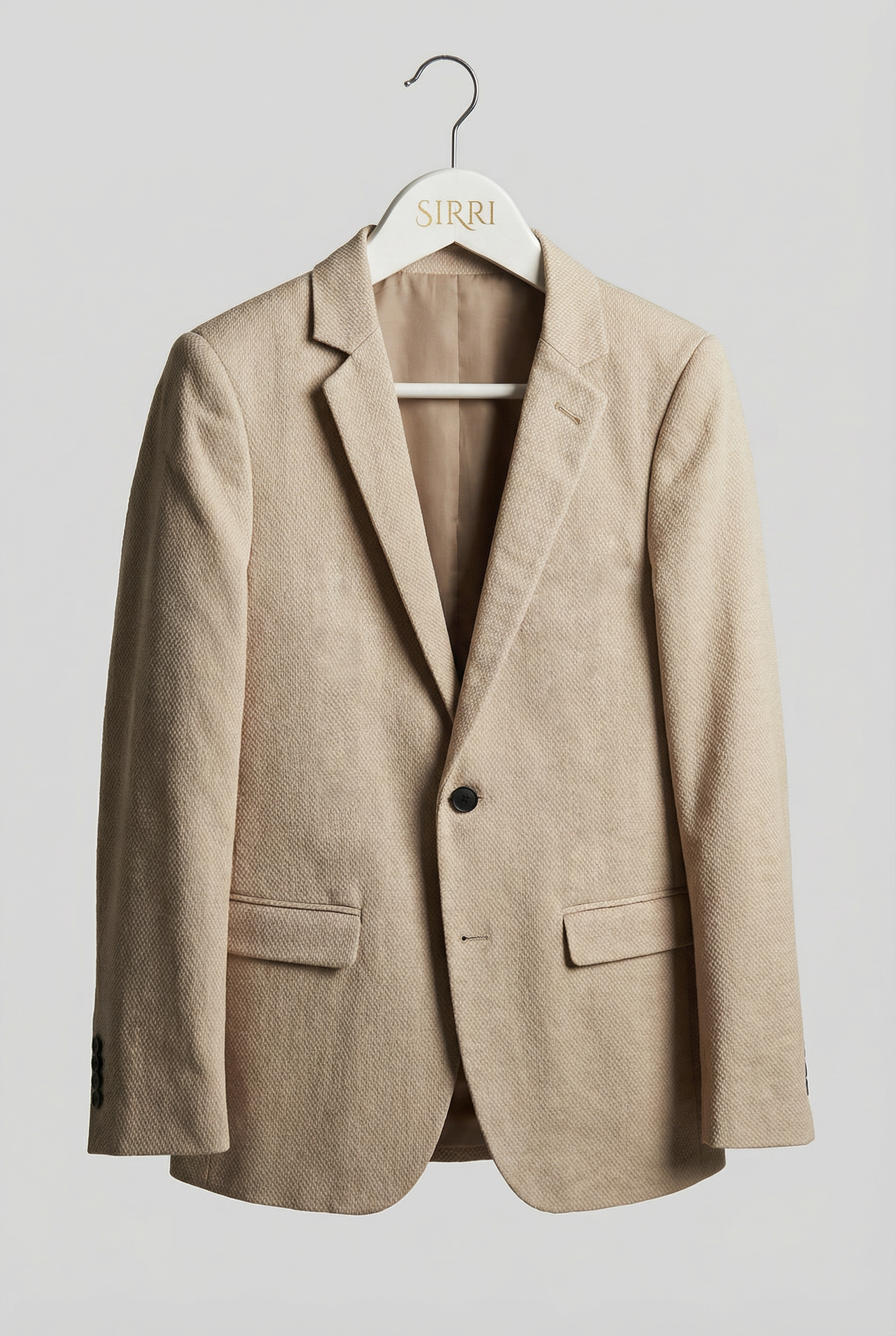 Boys 5-Piece Textured Weave Suit with Double Breasted Waistcoat - Tan Brown