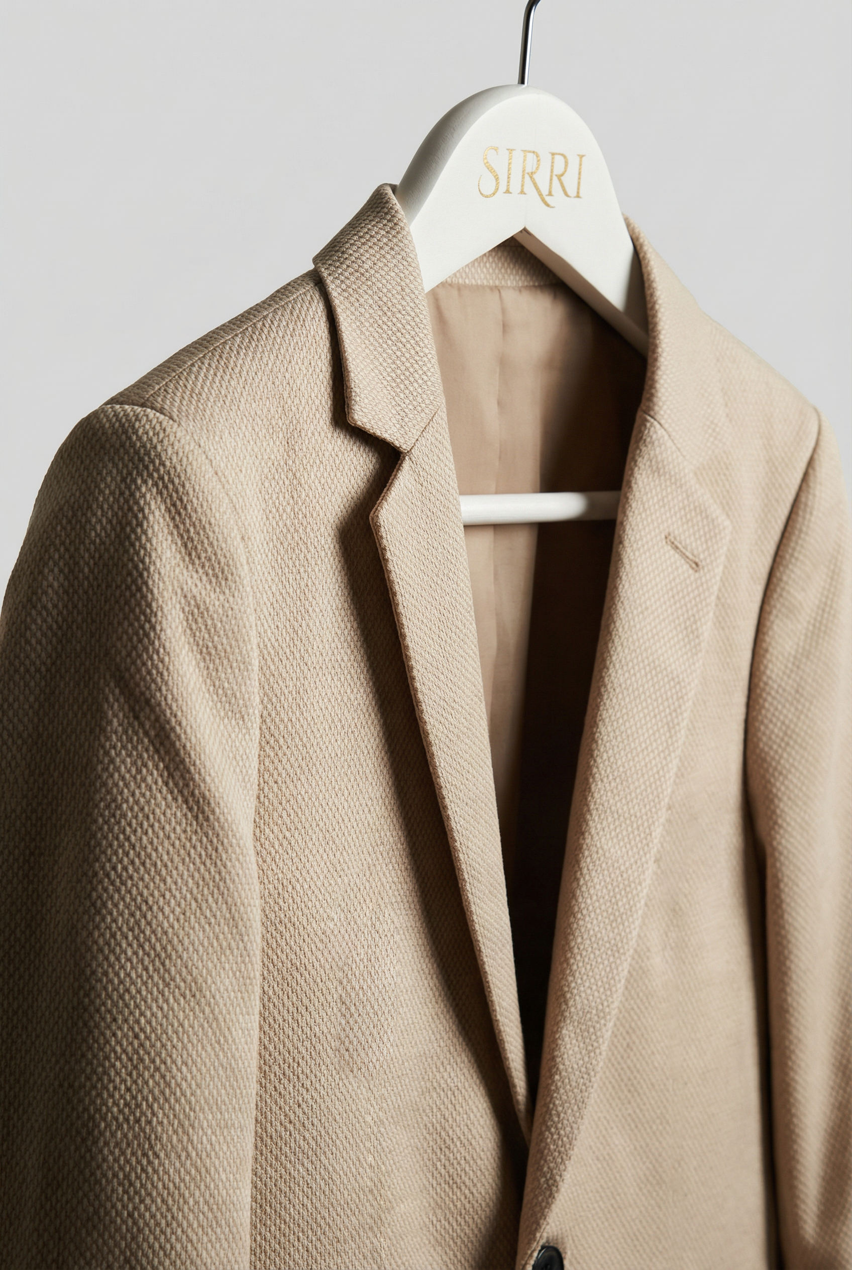 Boys 5-Piece Textured Weave Suit with Double Breasted Waistcoat - Tan Brown