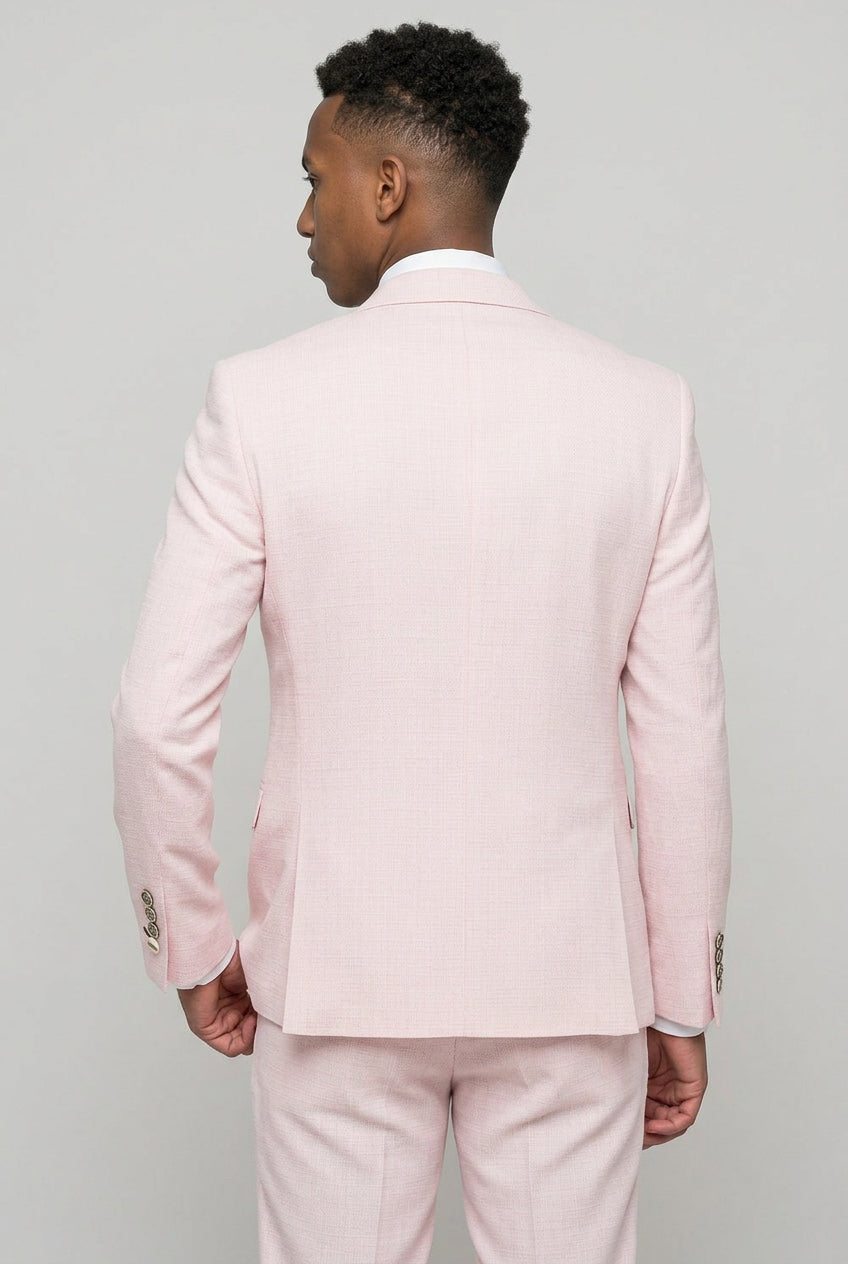 Tropez 2-Piece Textured Prom Suit - Mauve Pink