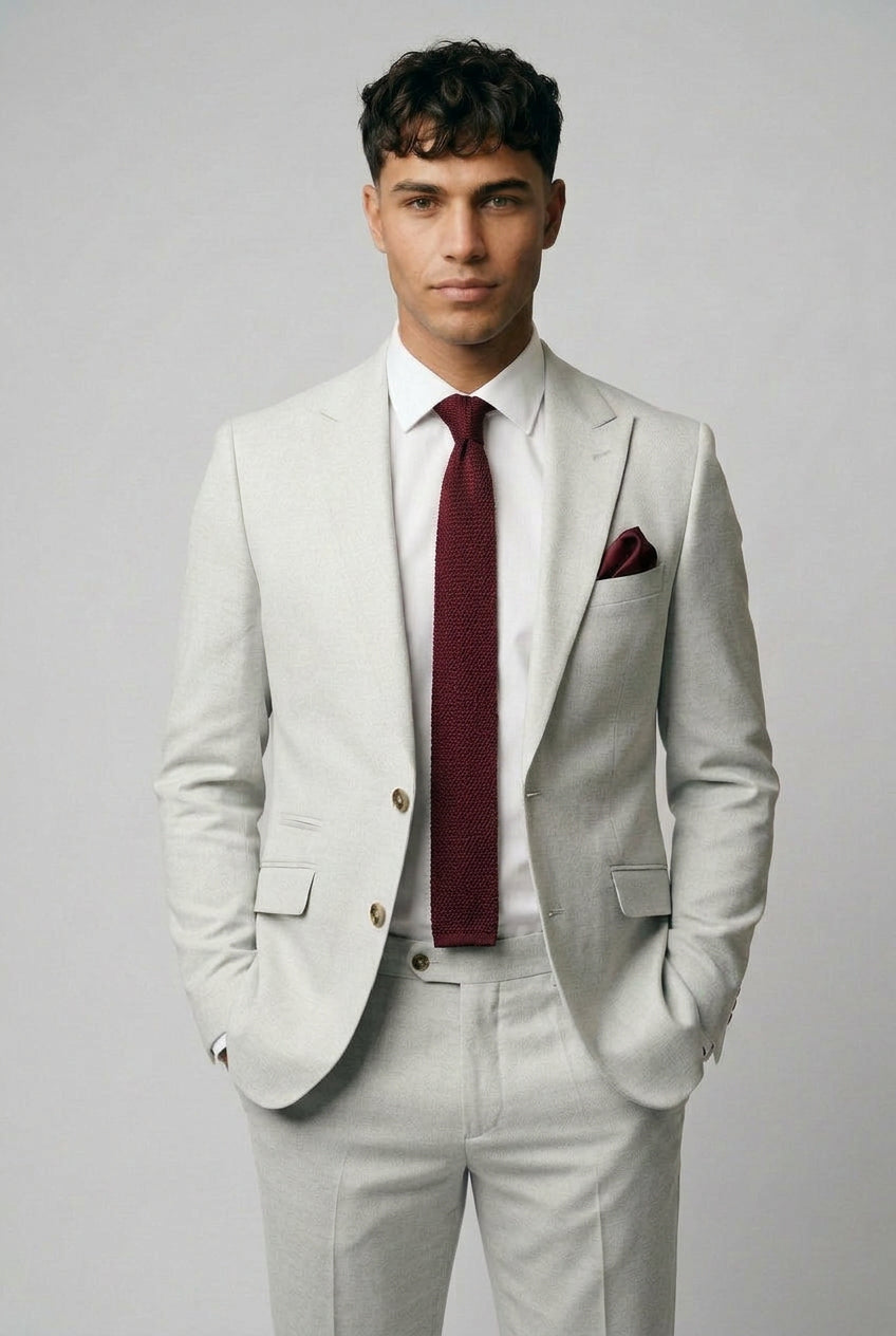 Tropez 2-Piece Textured Prom Suit - Slate