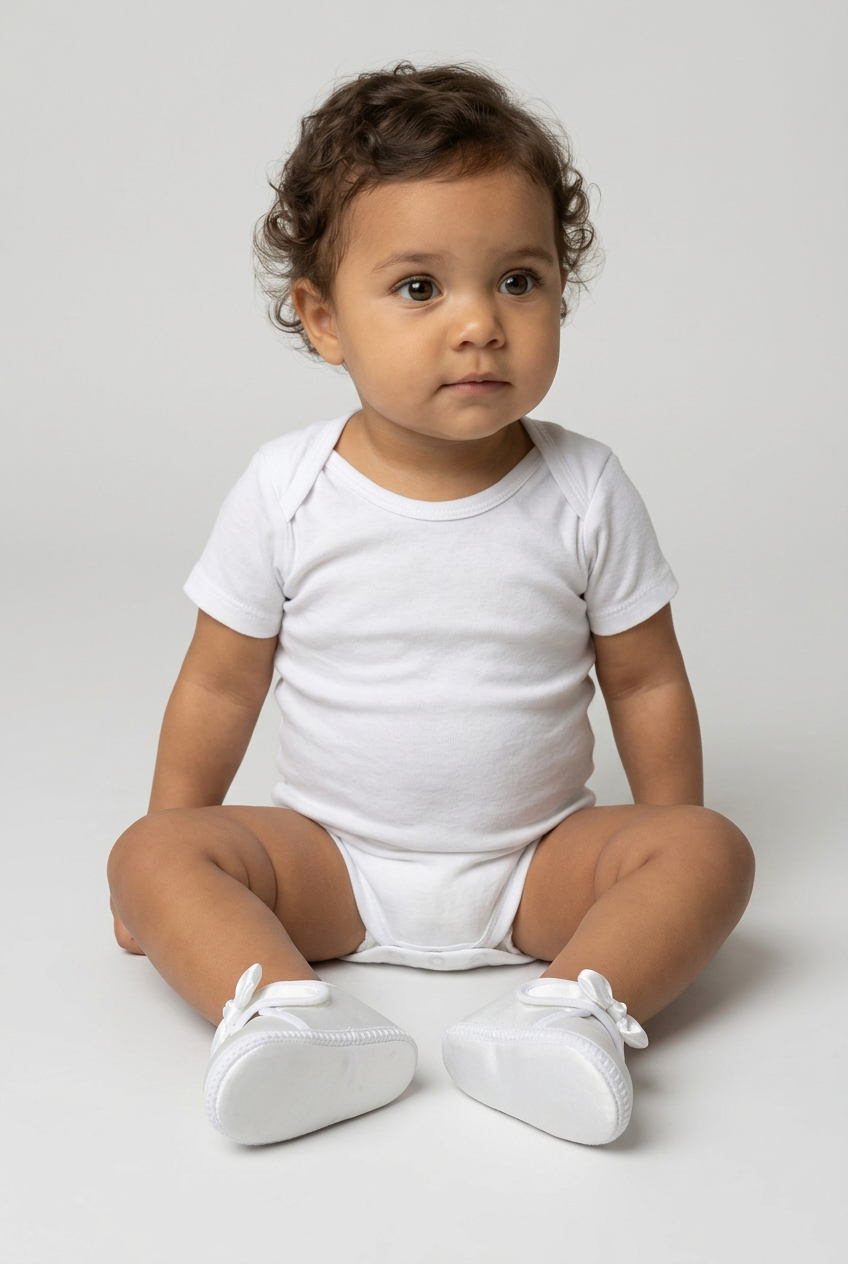 Unisex Babies Satin Bow Pram Shoes - White