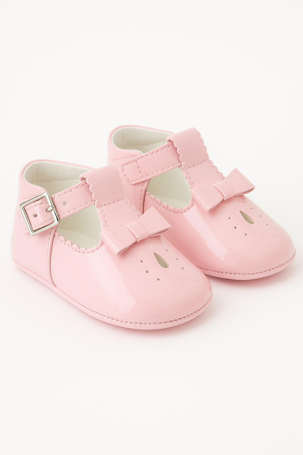 Unisex Baby Patent Shoes - HARPER - Pink Pair Side Picture