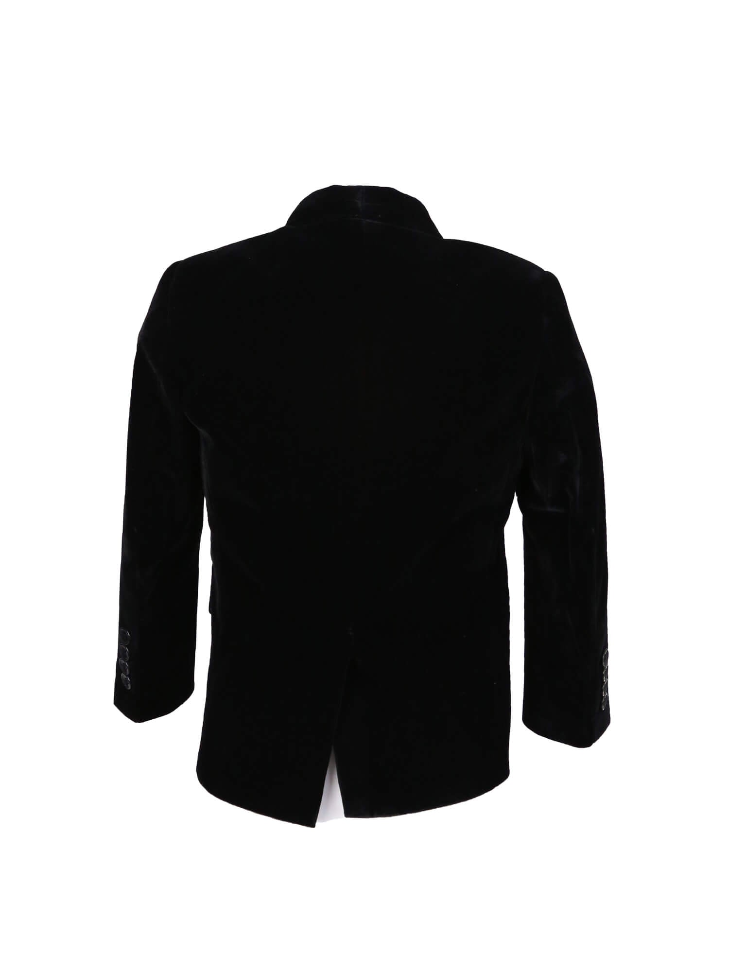 Boys Formal Velvet Blazer Jacket - Black