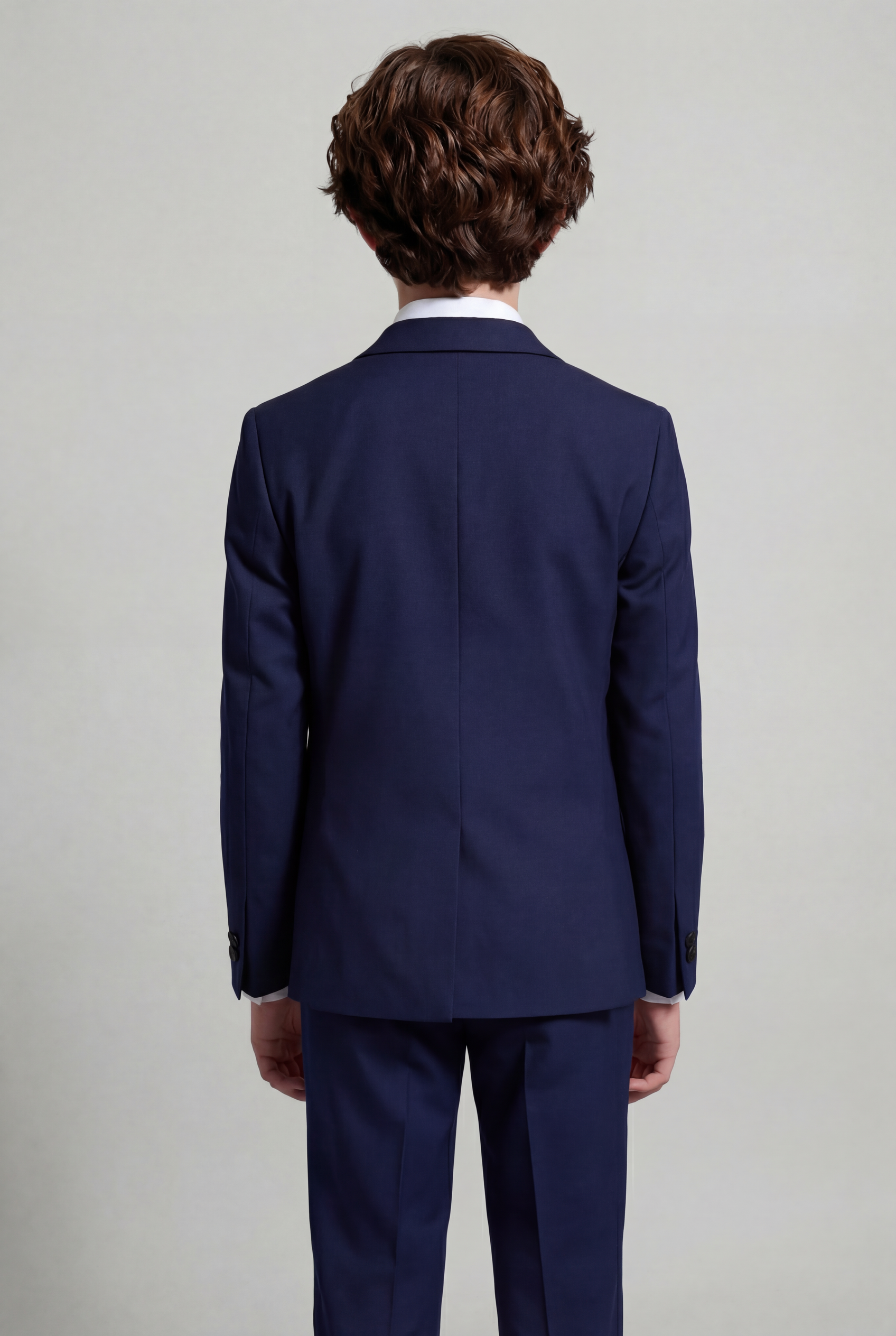 Boys Sheen Lapel Tuxedo Dinner Suit - Navy Blue