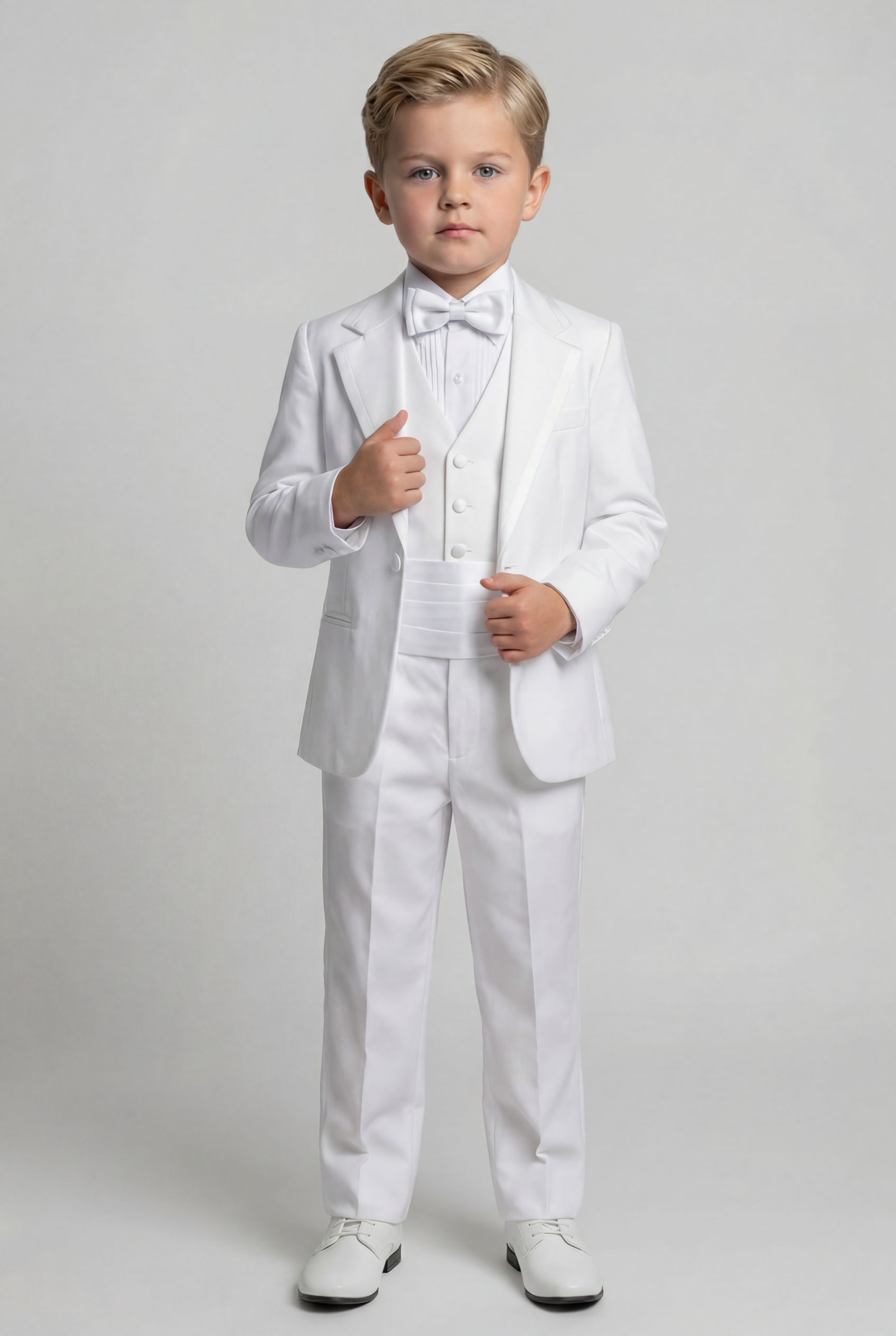 Boys Tuxedo Suit Set - White