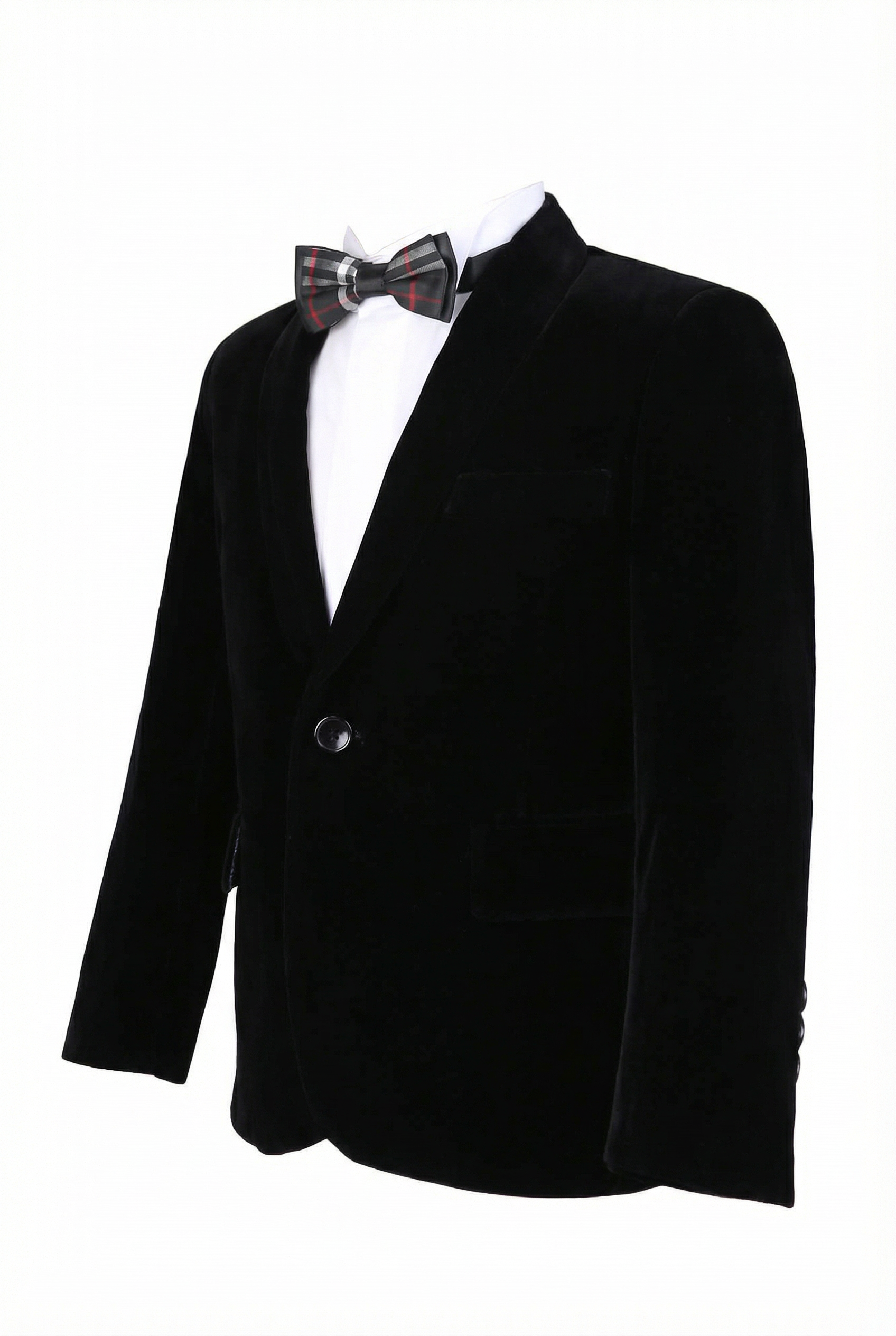 Boys Formal Velvet Blazer Jacket - Black