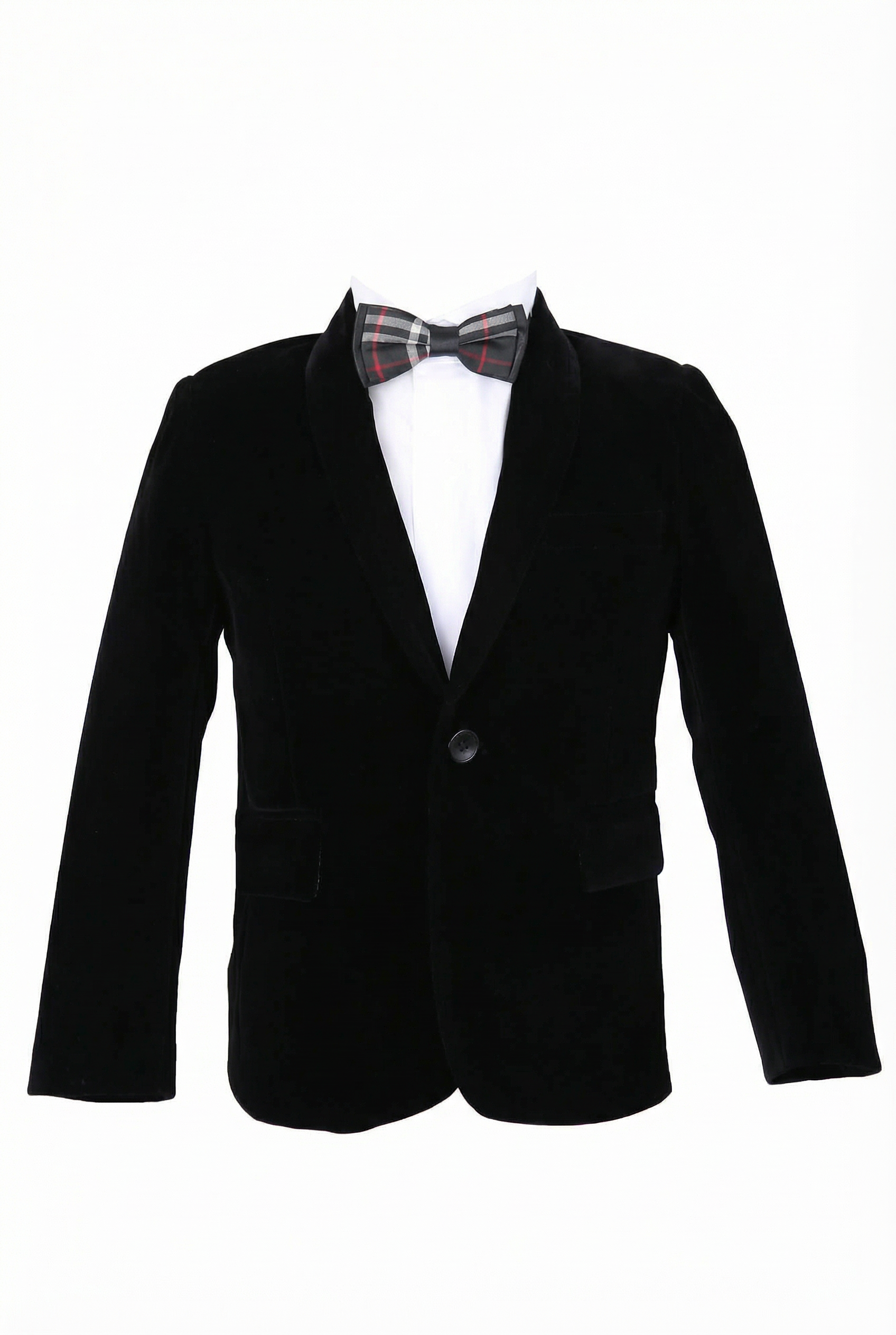 Boys Formal Velvet Blazer Jacket - Black