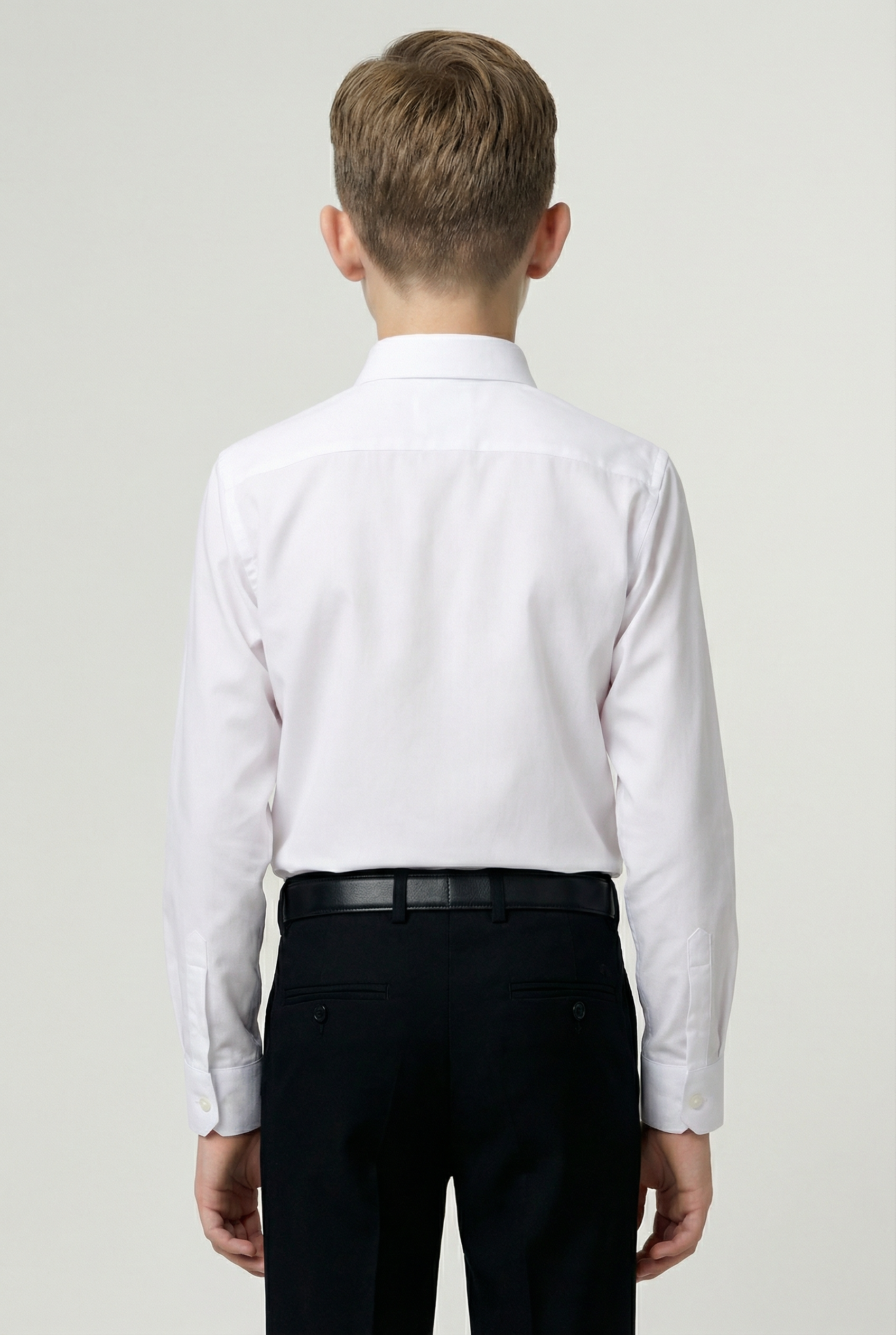 Boys Slim Fit Classic Cotton Blend Shirt - White