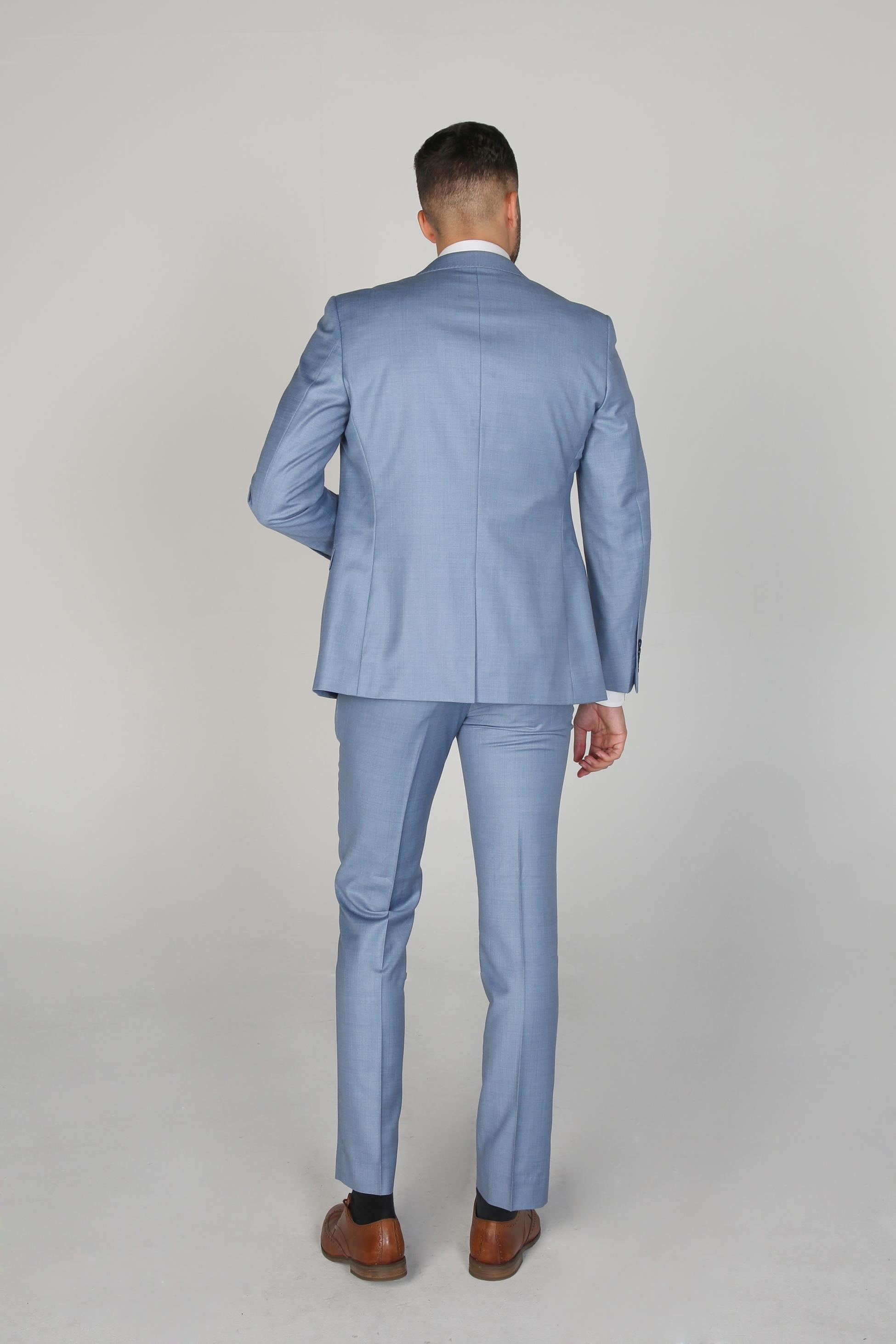 Men's Tailored Fit Formal Suit Jacket - CHARLES - Blue