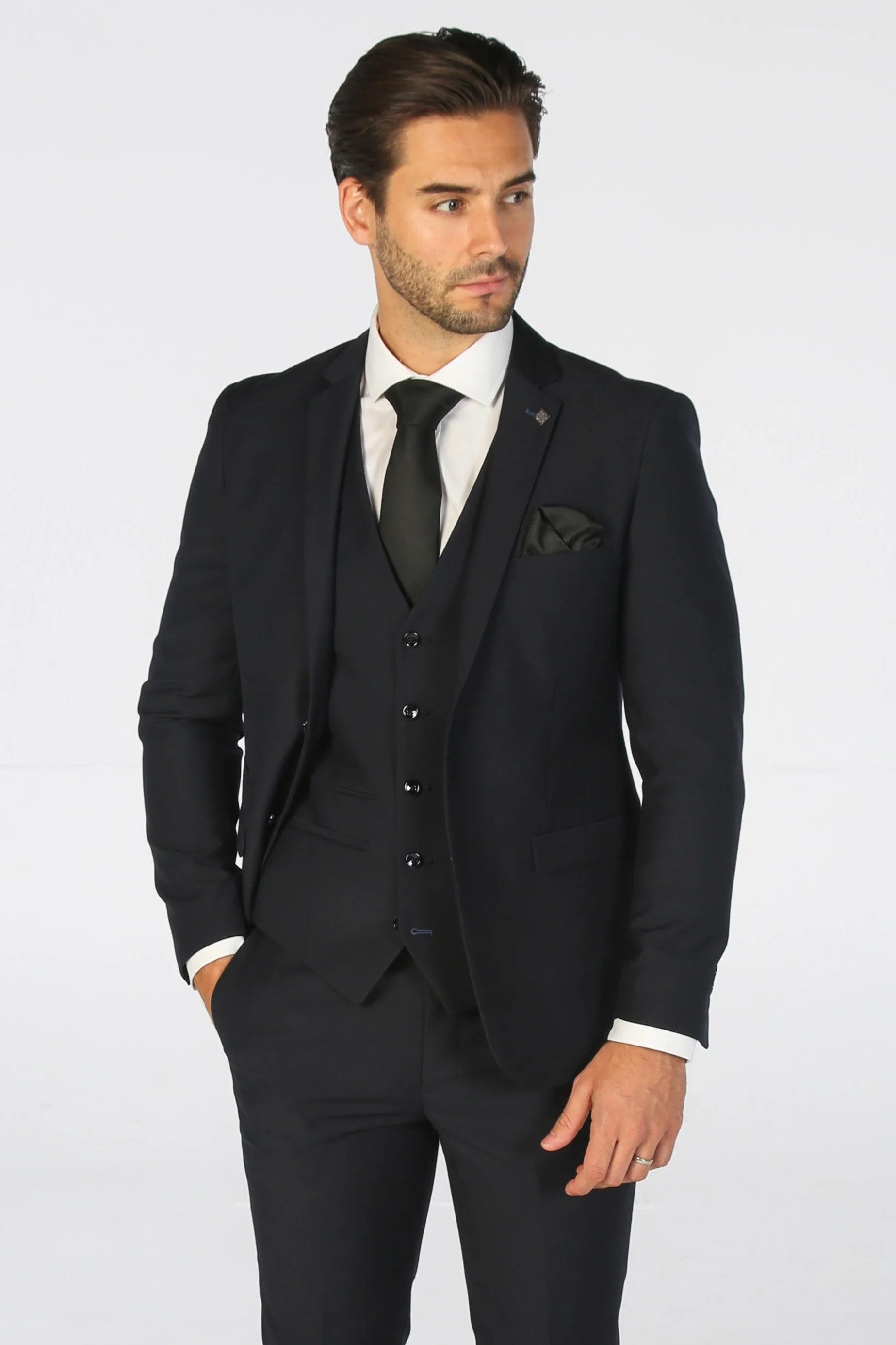 Men's Tailored Fit Navy Suit - PARKER - Navy
