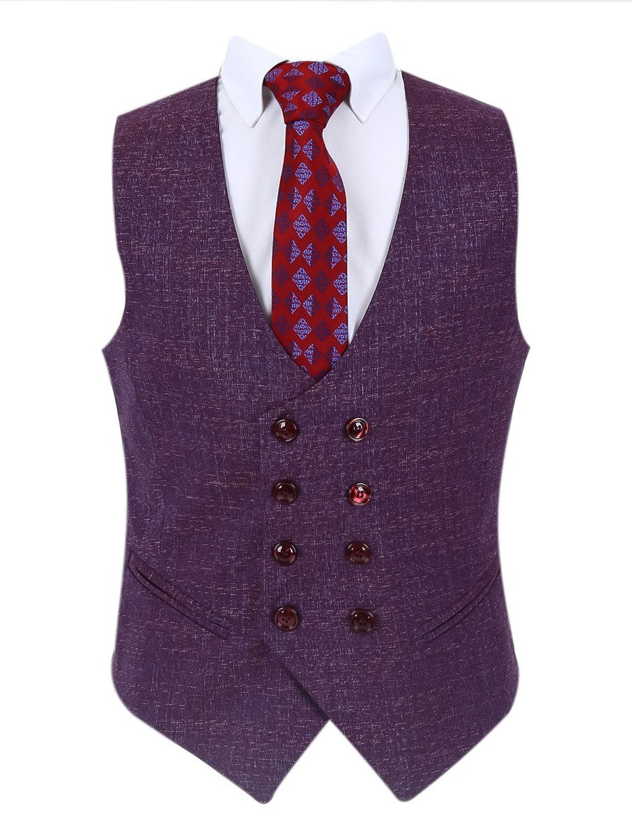 Boys Windowpane Check Slim Fit Suit Set - Navy Blue