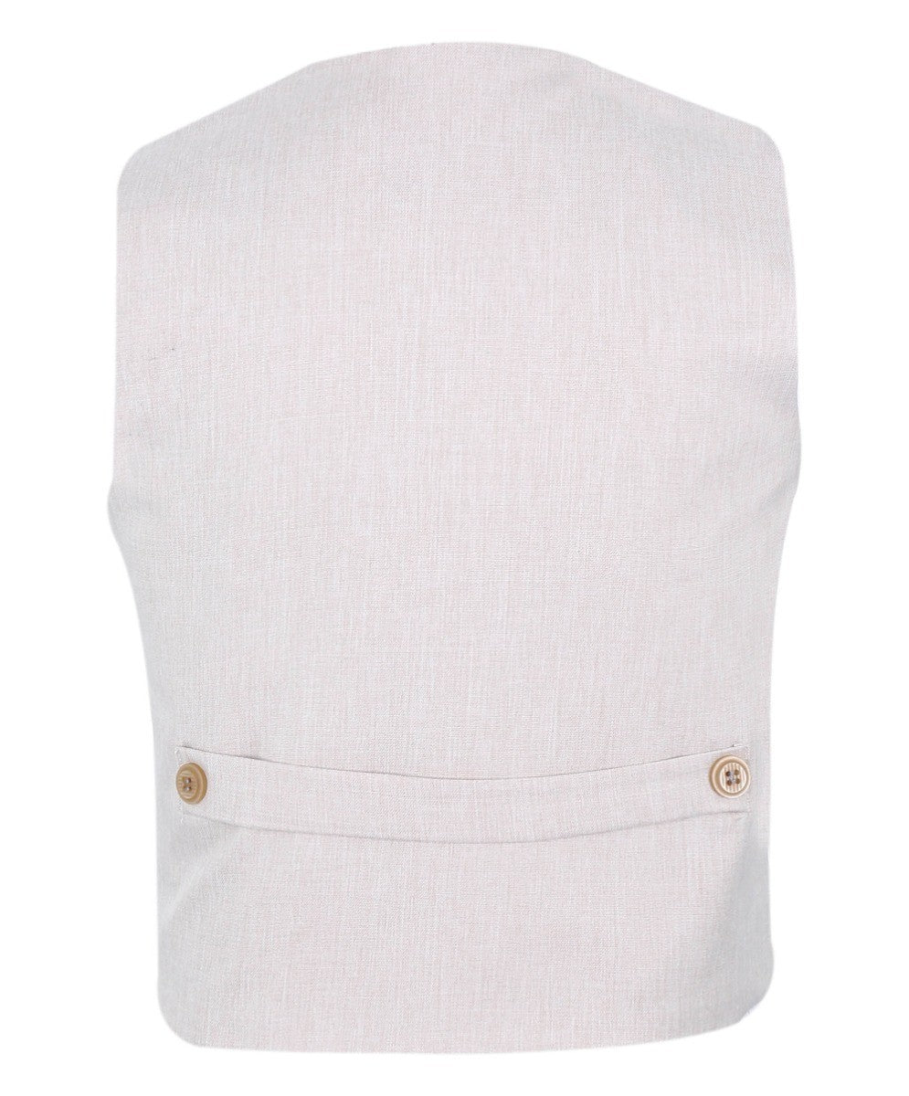Boys Formal Waistcoat Suit Set - Ivory - Beige