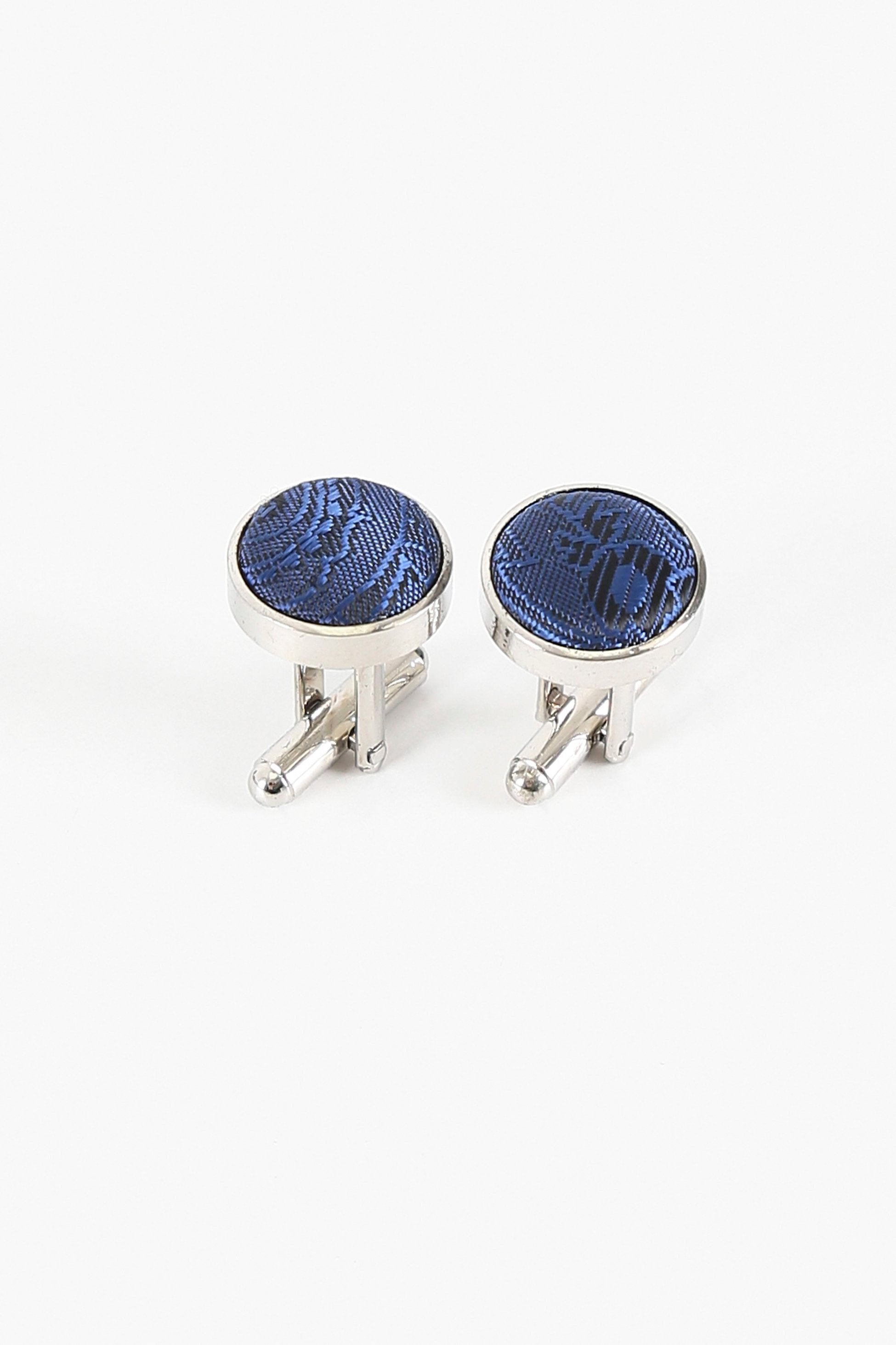 Men's Paisley Tie Cufflink Set - Deep Blue