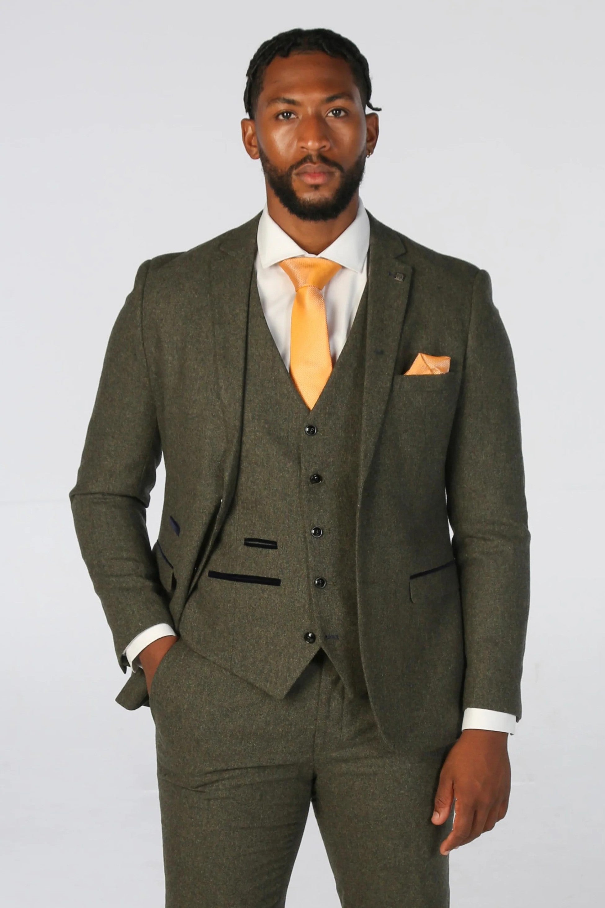 Men’s Tweed Wool Suit - OSCAR - Green