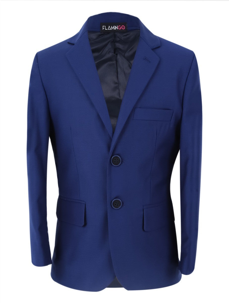Boys Parliament Tailored Fit 6 Piece Suit Set - LORENZO - Parliament Blue