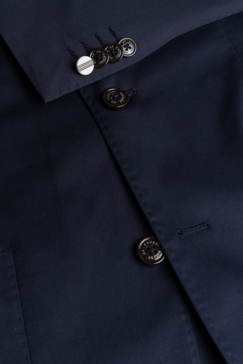 Men's Cotton Slim Fit Formal Suit Jacket - MARIO - Navy Blue