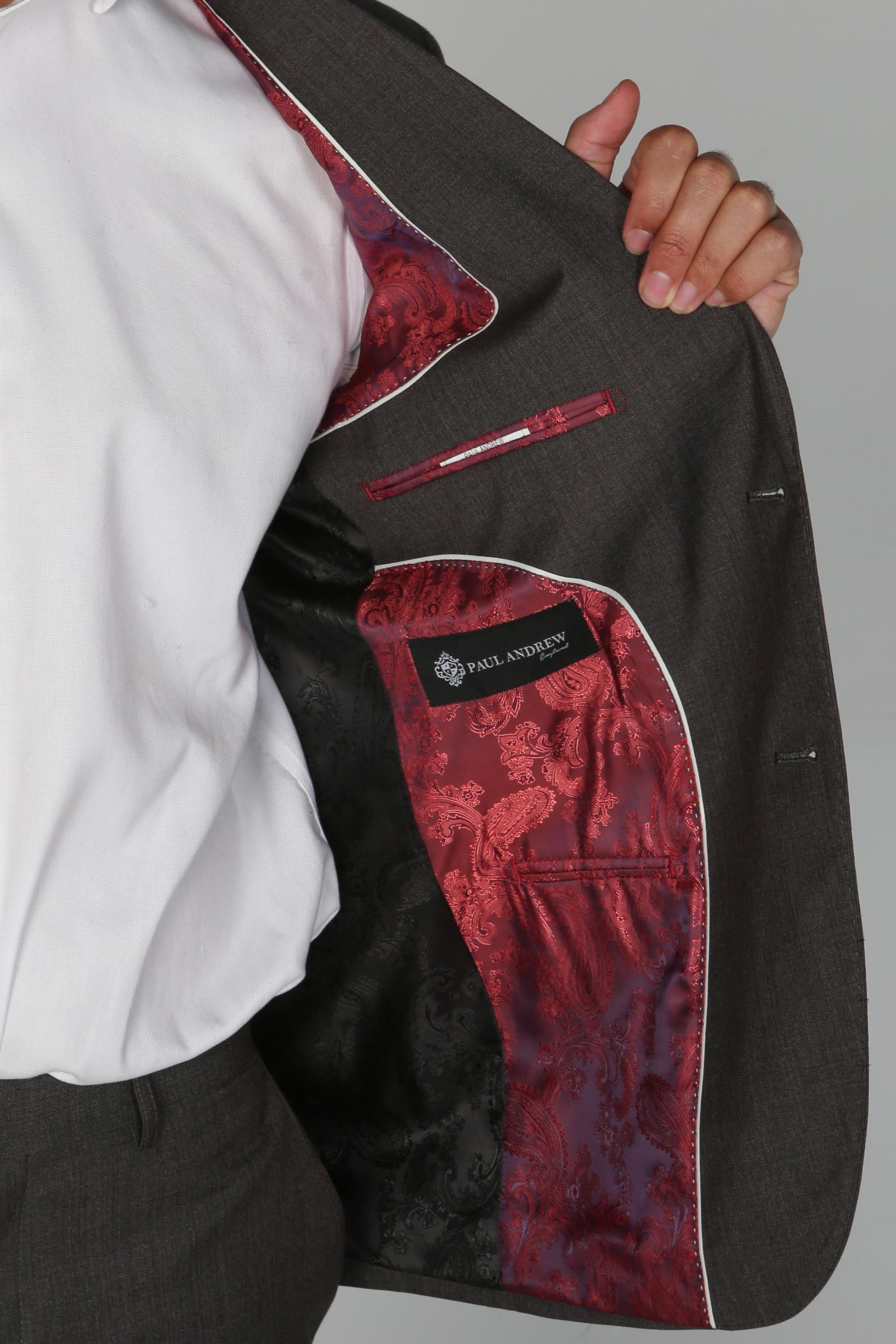Men's Tailored Fit Formal Suit - CHARLES - Charcoal Grey