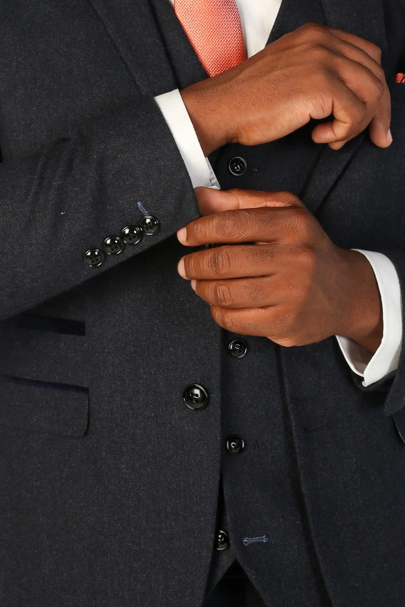 Men’s Tweed Wool Suit - OSCAR - Navy