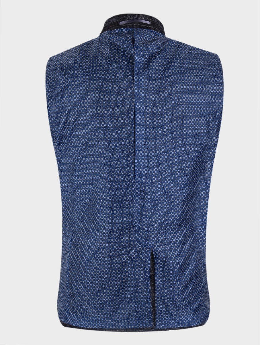 Men's Tweed Check Slim Fit Blazer - COSTELLO Black - Black