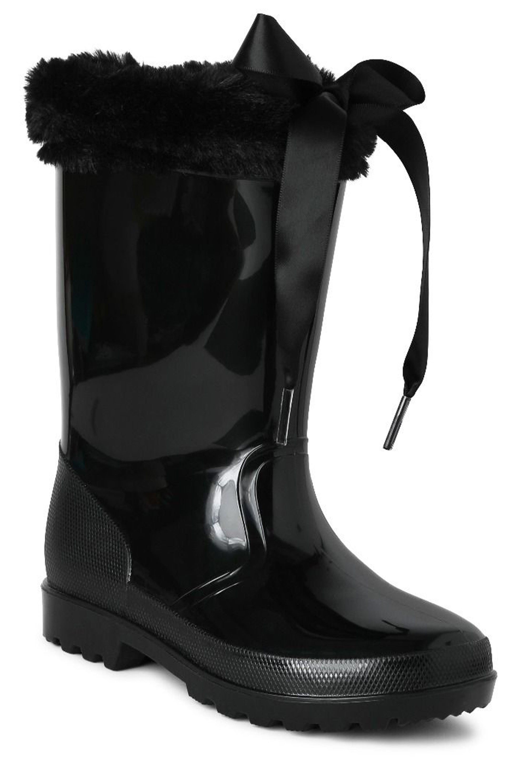 Soft fur top wellies with bow Igor