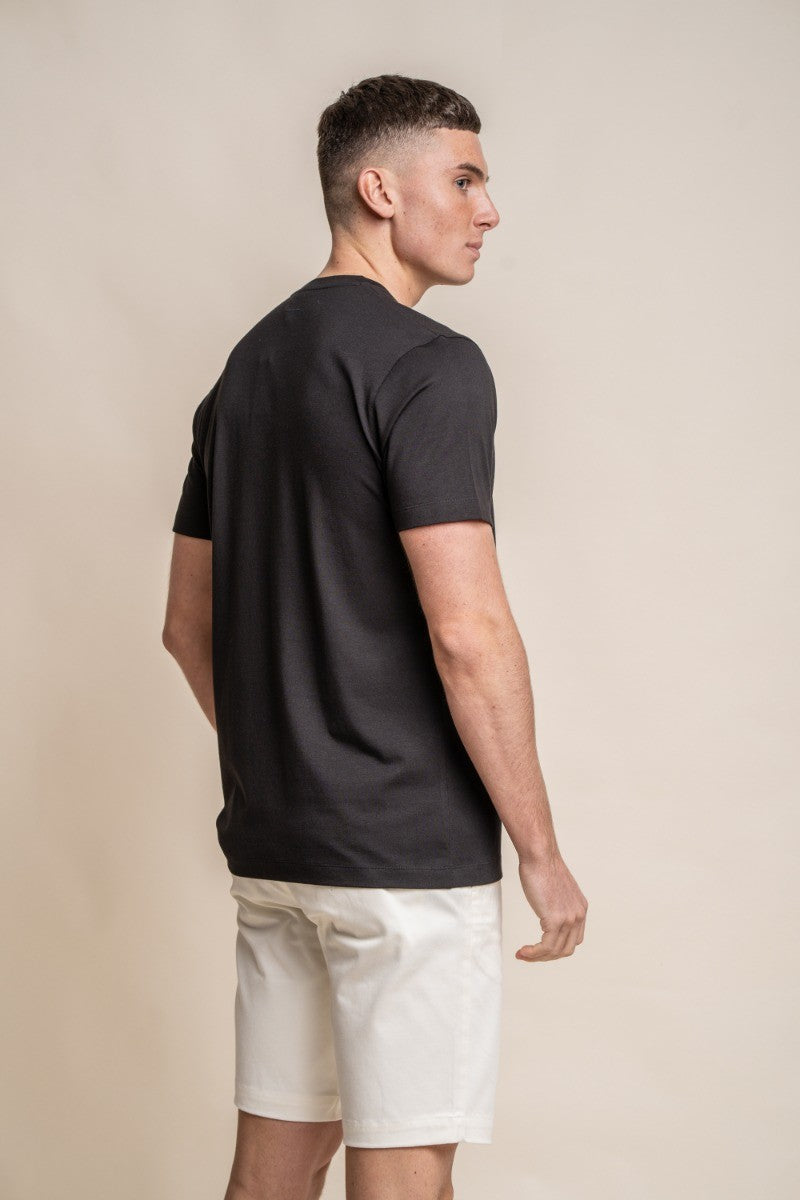 Men's Crew Neck Cotton T-Shirt - BOGART - Black