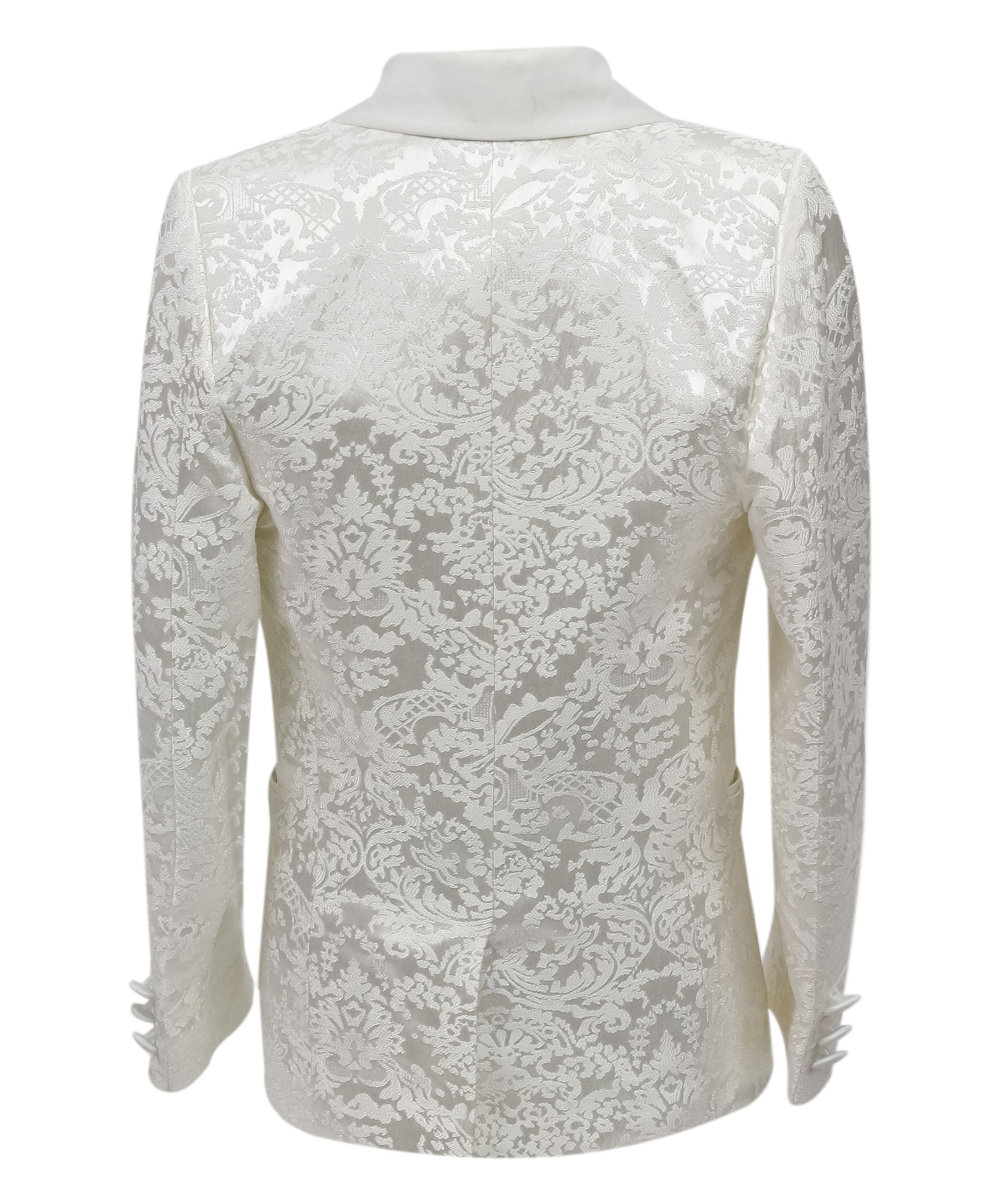 Boys 5-Piece Paisley Jacquard Communion Tuxedo Suit - Ivory