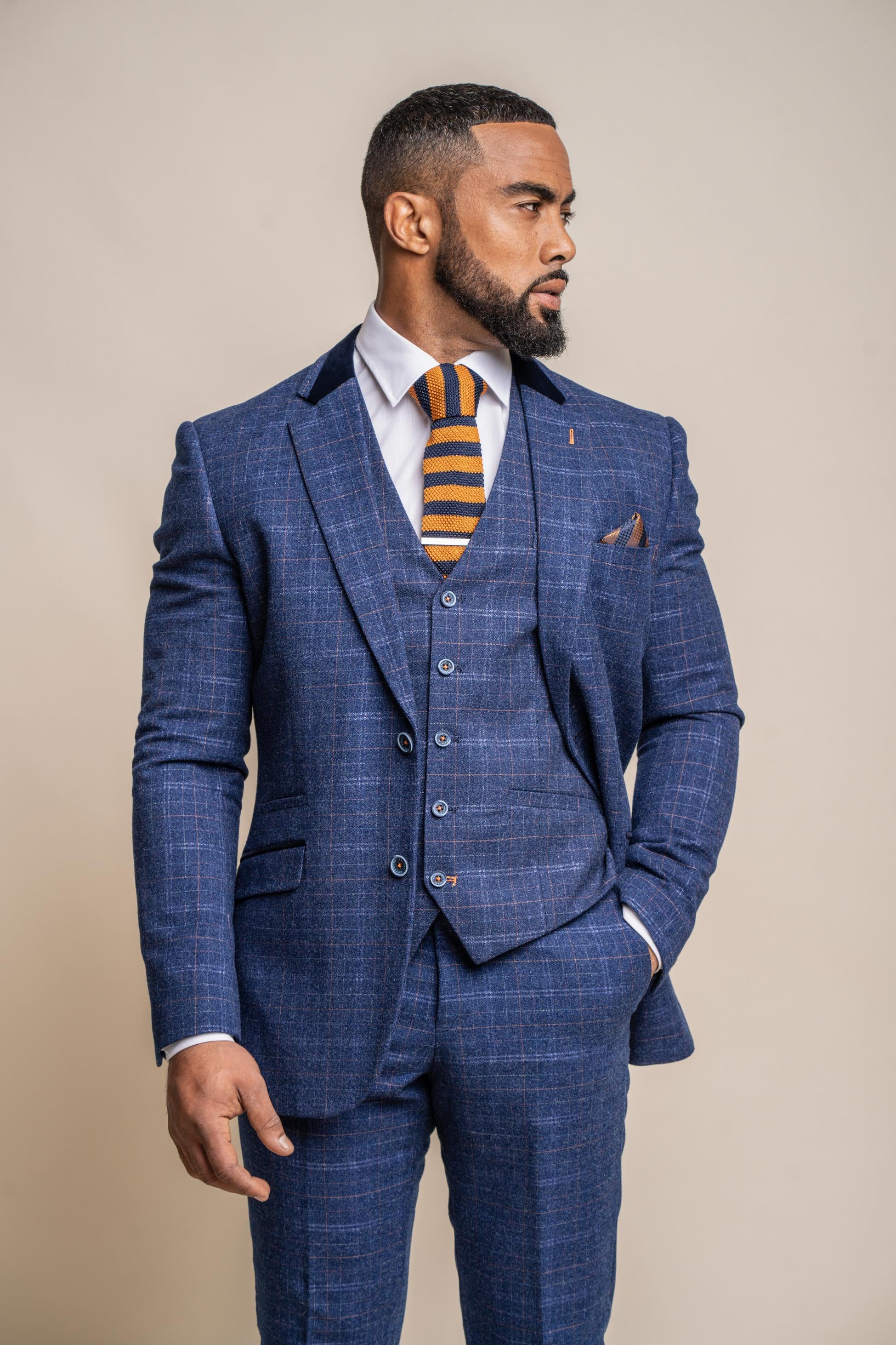 Men's Gray houndstooth checkered 2-button 2 Piece Suits - Two piece Business suits Suit main image 1