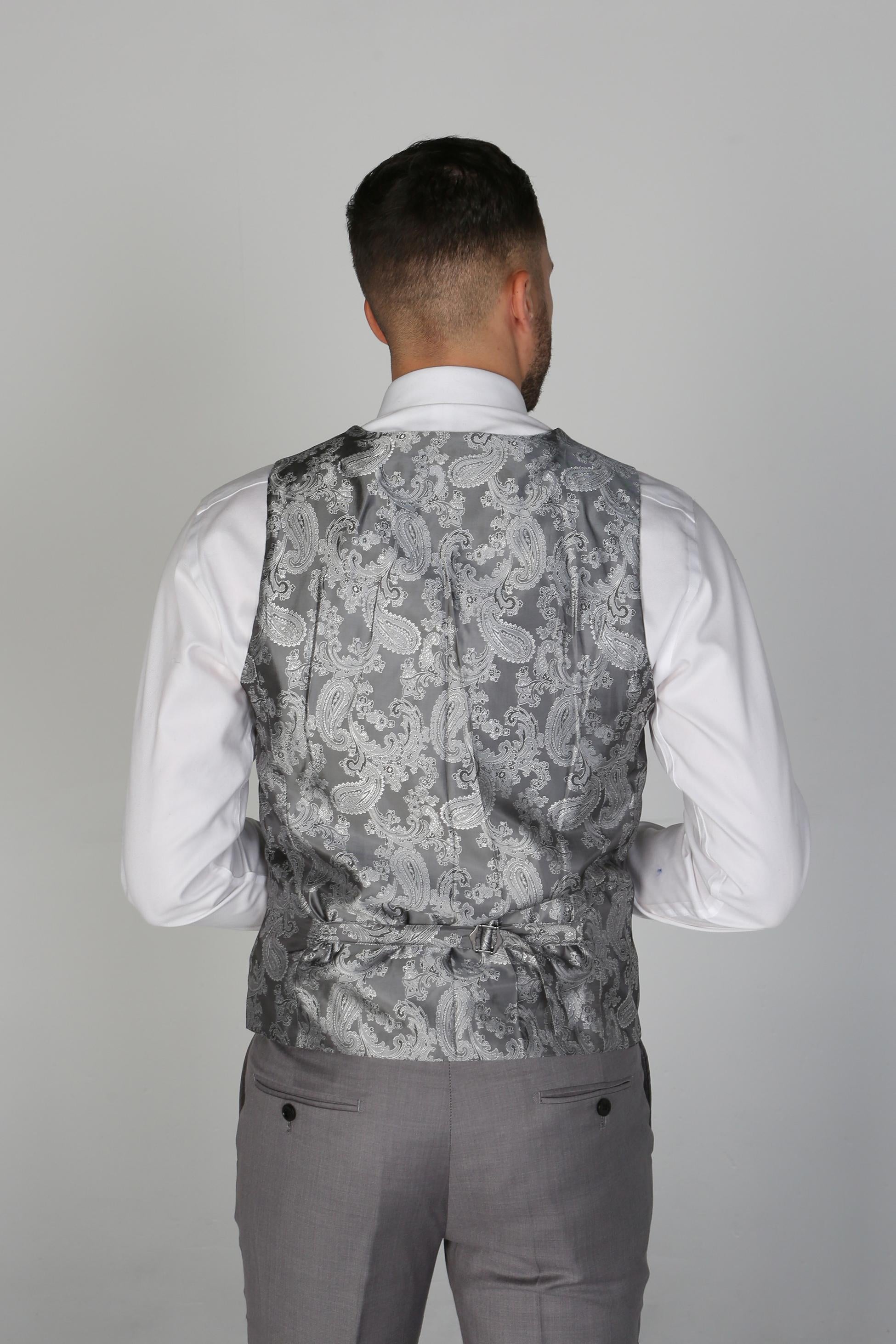 Men's Tailored Fit Formal Waistcoat - CHARLES - Light Grey