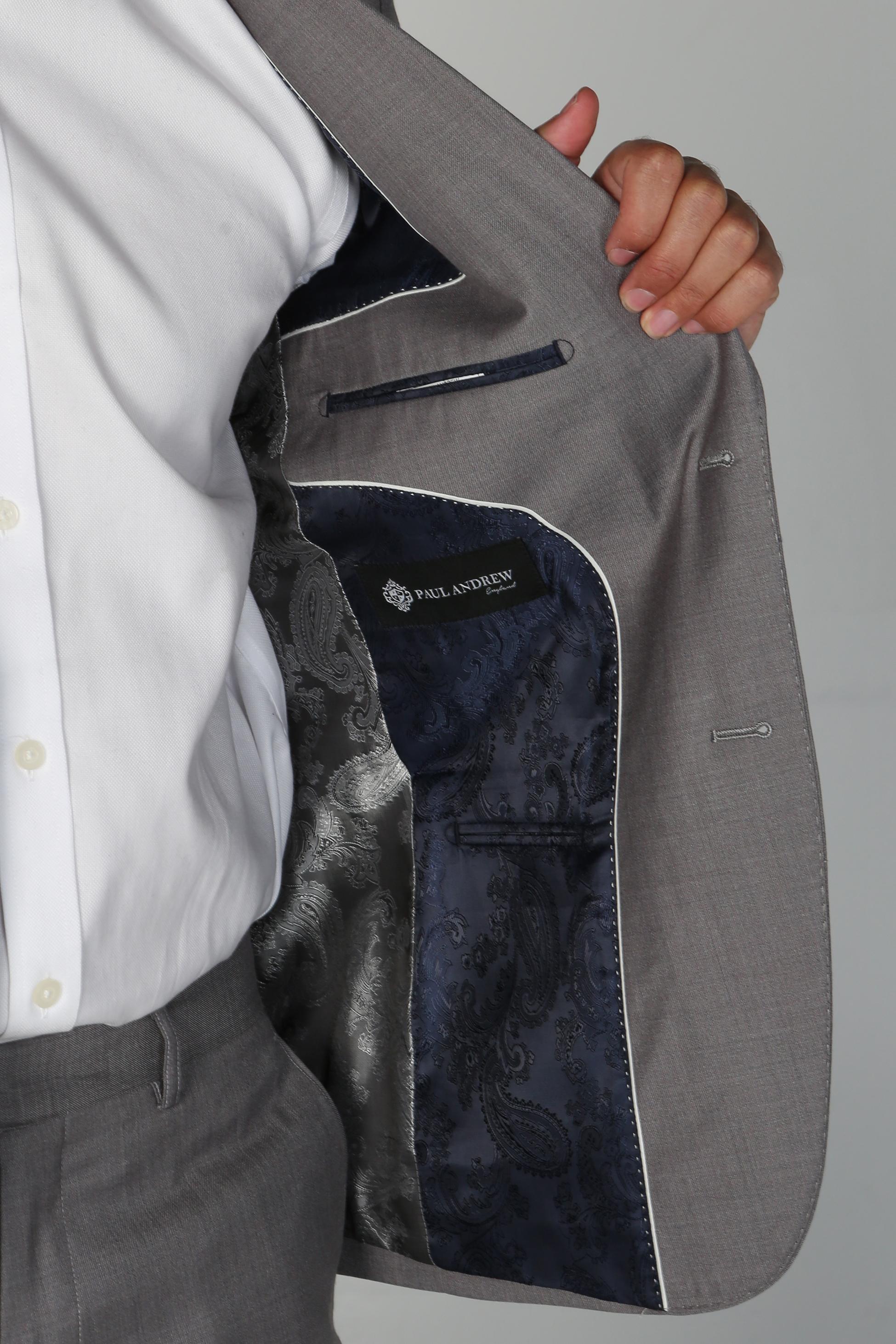 Men's Tailored Fit Formal Suit Jacket - CHARLES - Light Grey