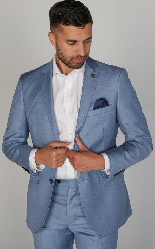 Men's Tailored Fit Formal Suit - CHARLES - Blue