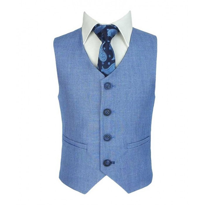 Boys Slim Fit Formal Suit - Blue Jay