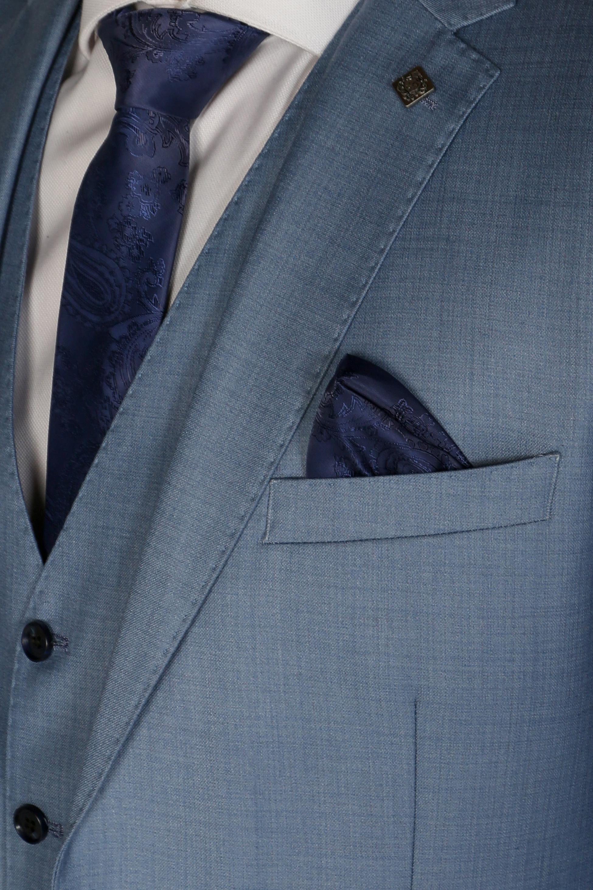 Men's Tailored Fit Formal Suit Jacket - CHARLES - Blue