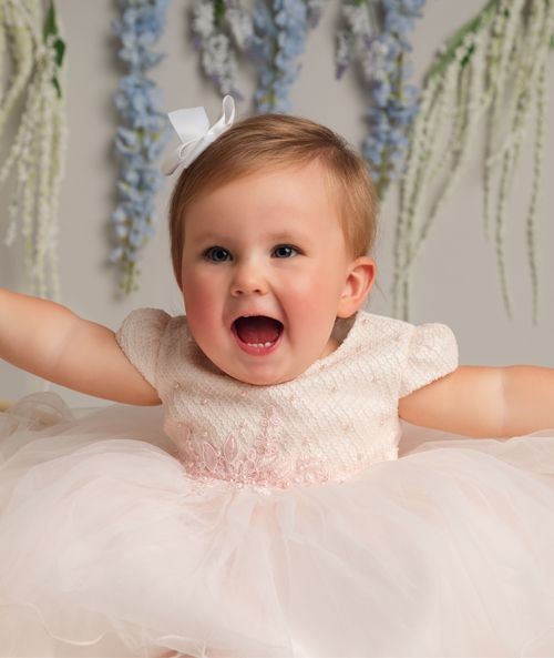 Girls & Babies Blush Pink Ruffled Edging Lace Dress – AMARA - Blush Pink