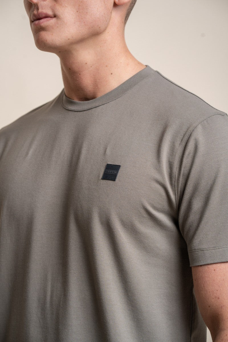 Men's Crew Neck Cotton T-Shirt - BOGART - Sage Green