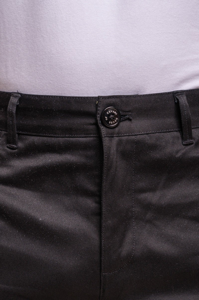 Men's Cotton Casual Slim Fit Chino Shorts - DAKOTA - Black