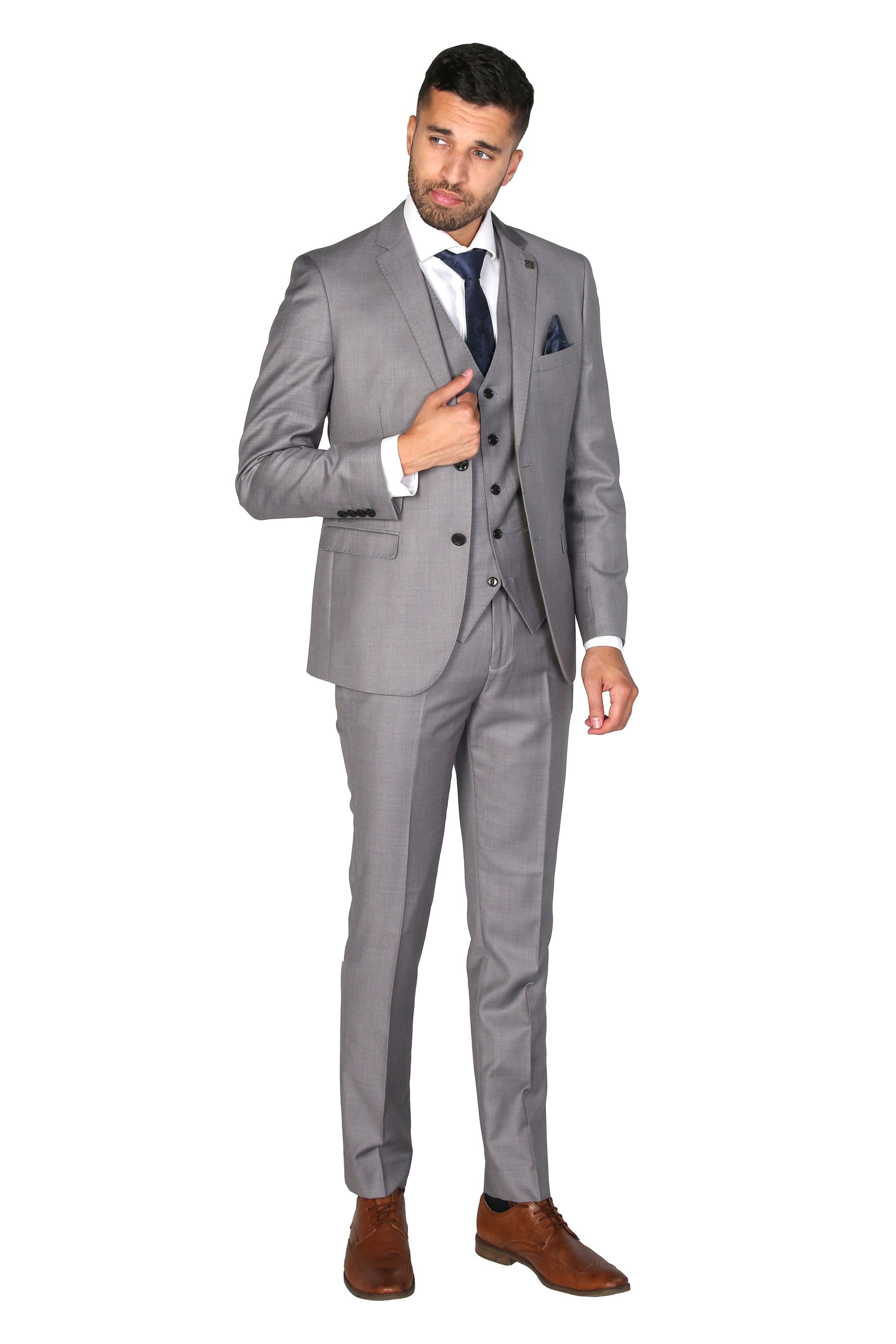 Men's Tailored Fit Formal Trousers - CHARLES - Light Grey