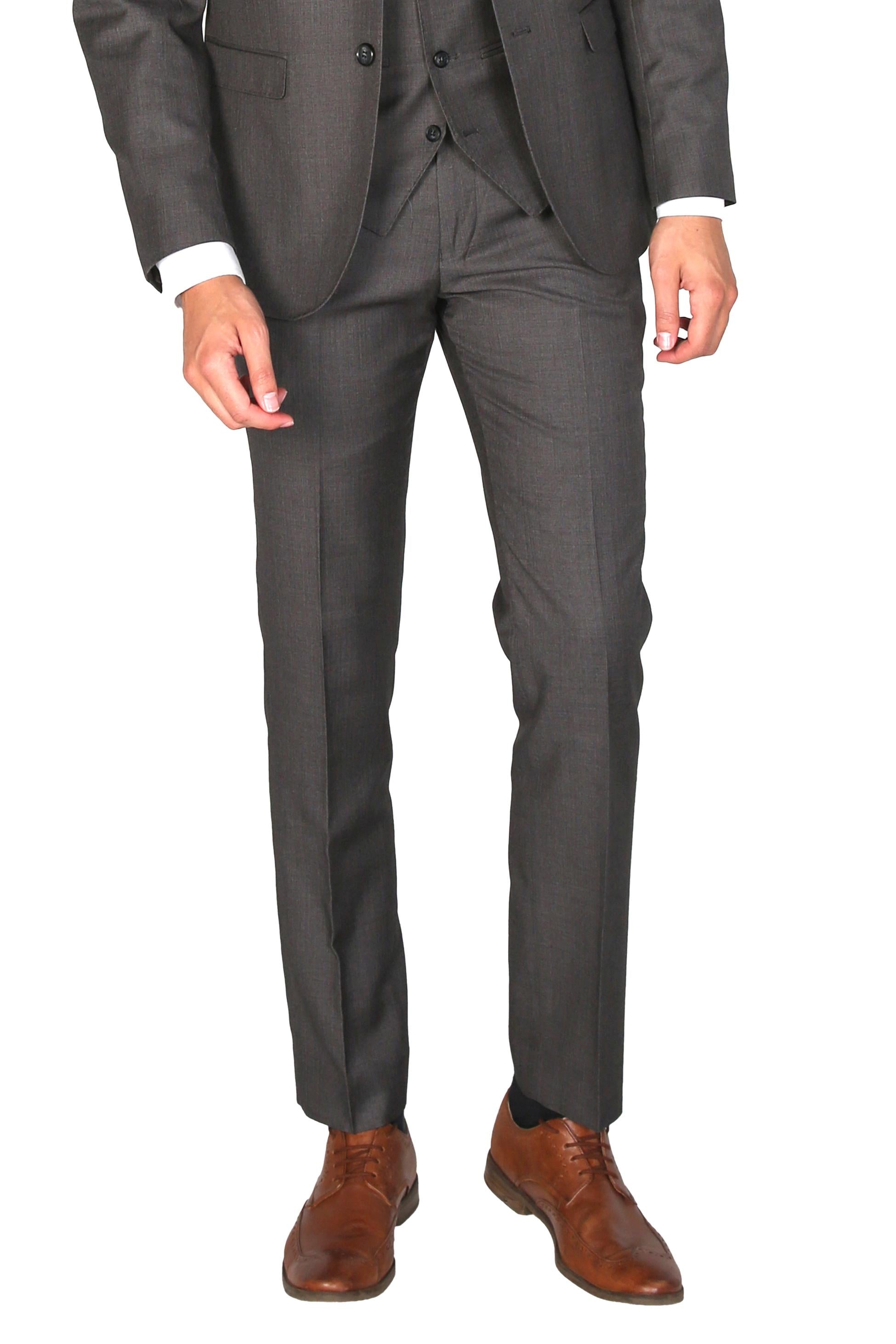 Men's Tailored Fit Formal Trousers - CHARLES - Charcoal Grey