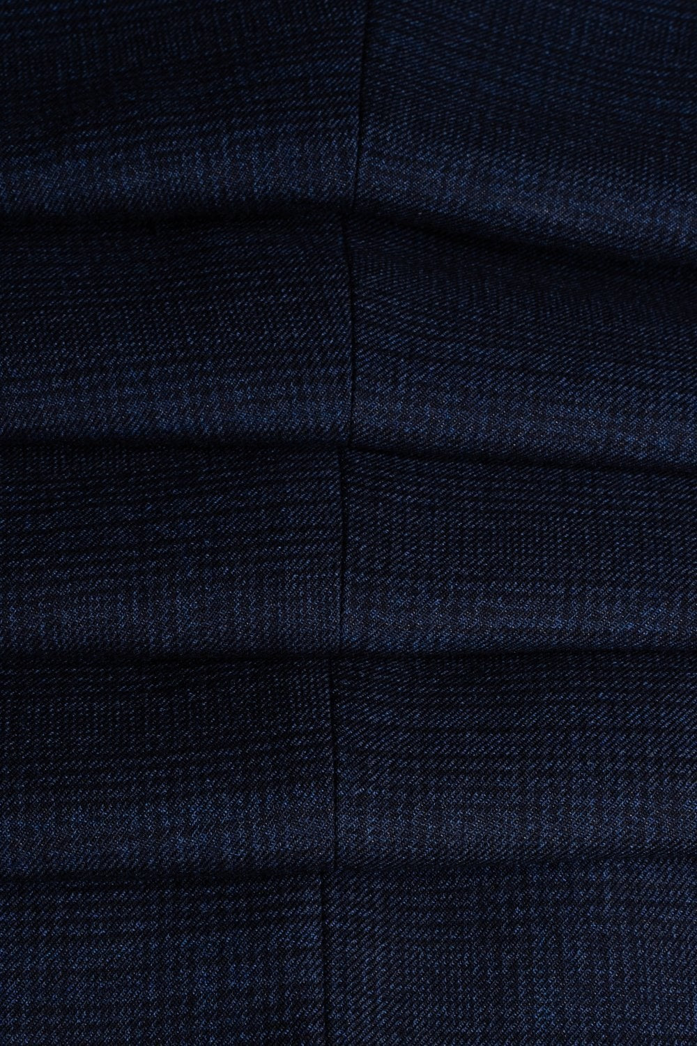 Men's Tweed Houndstooth Check Slim Fit Suit - CARIDI - Navy Blue